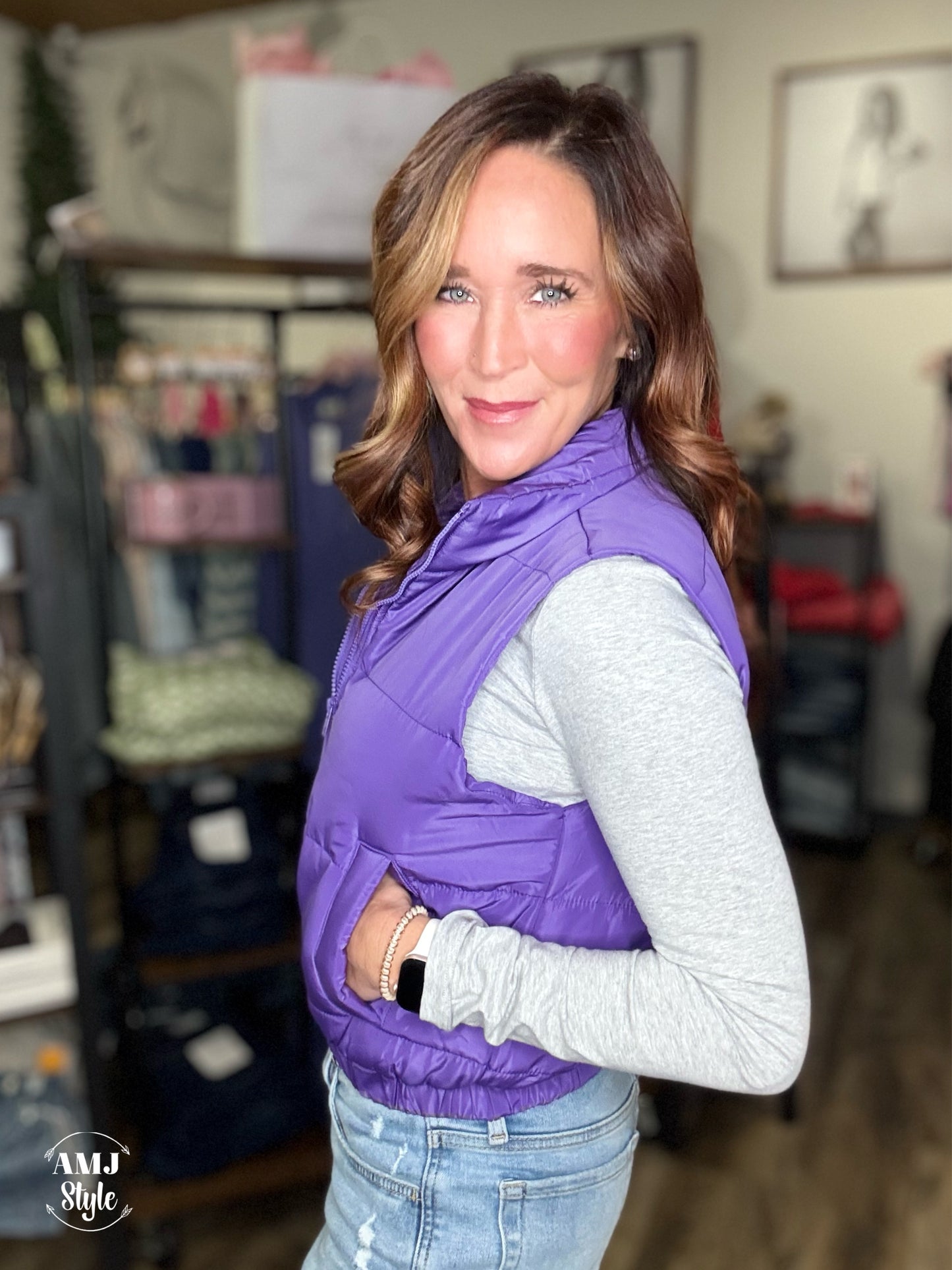Grape Puffer Vest