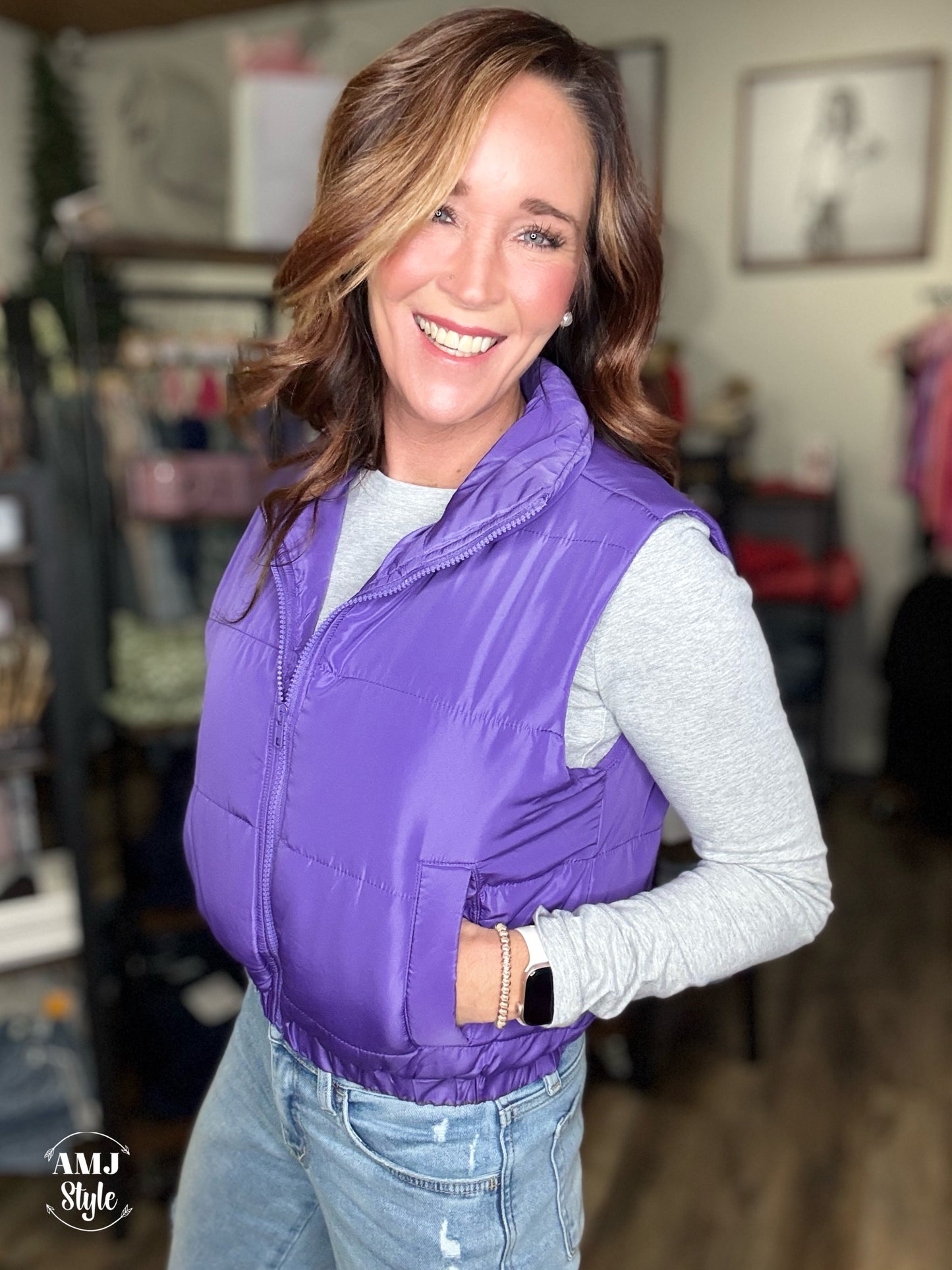 Grape Puffer Vest