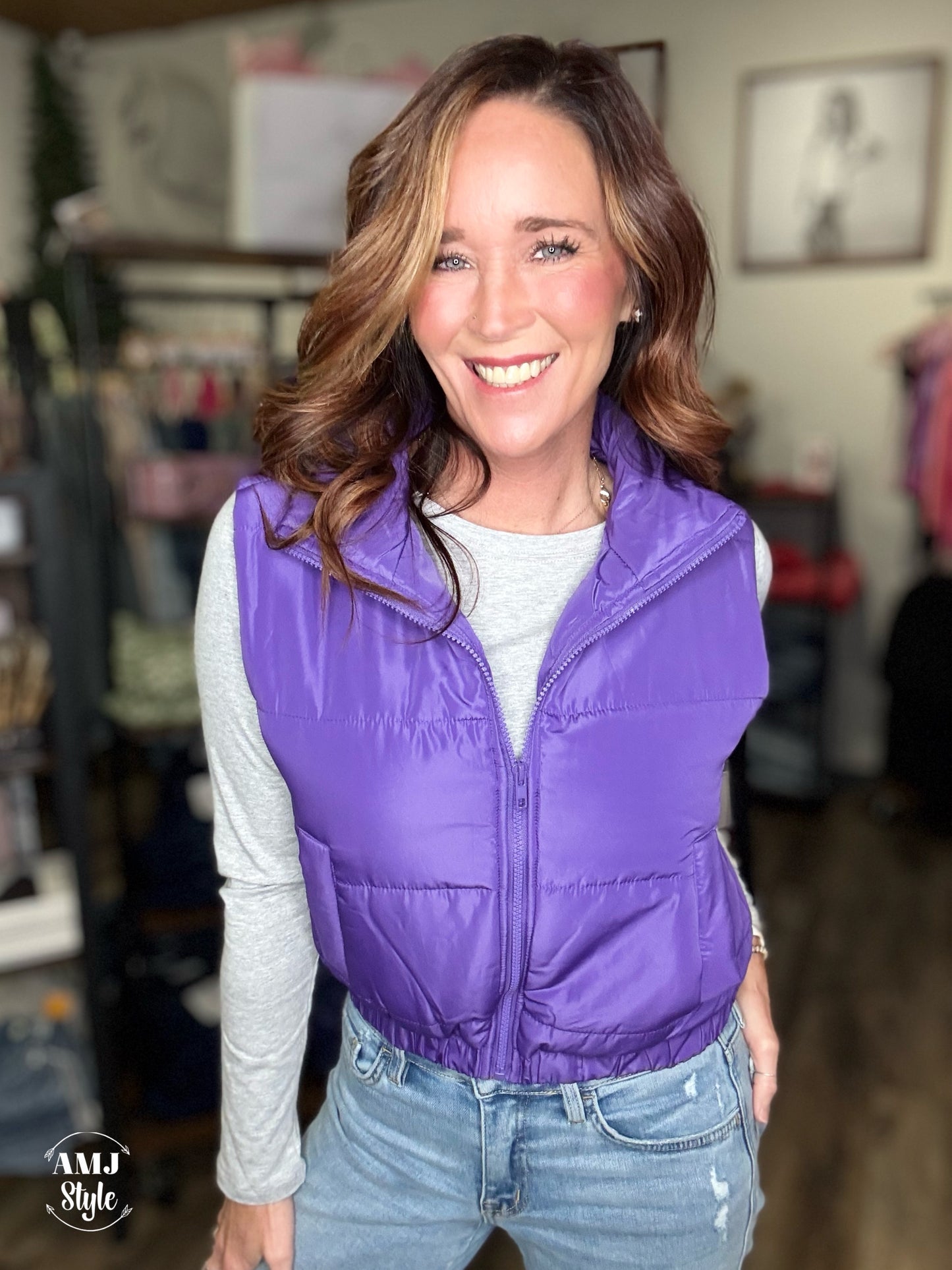 Grape Puffer Vest