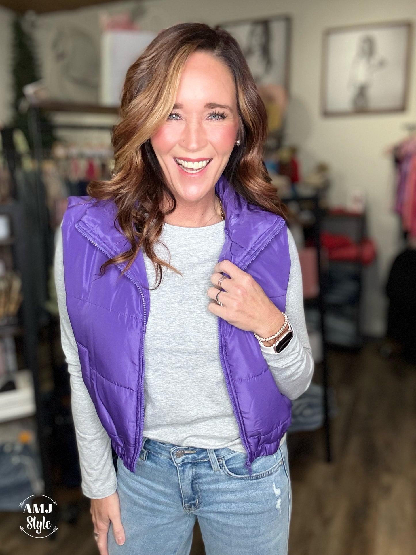 Grape Puffer Vest