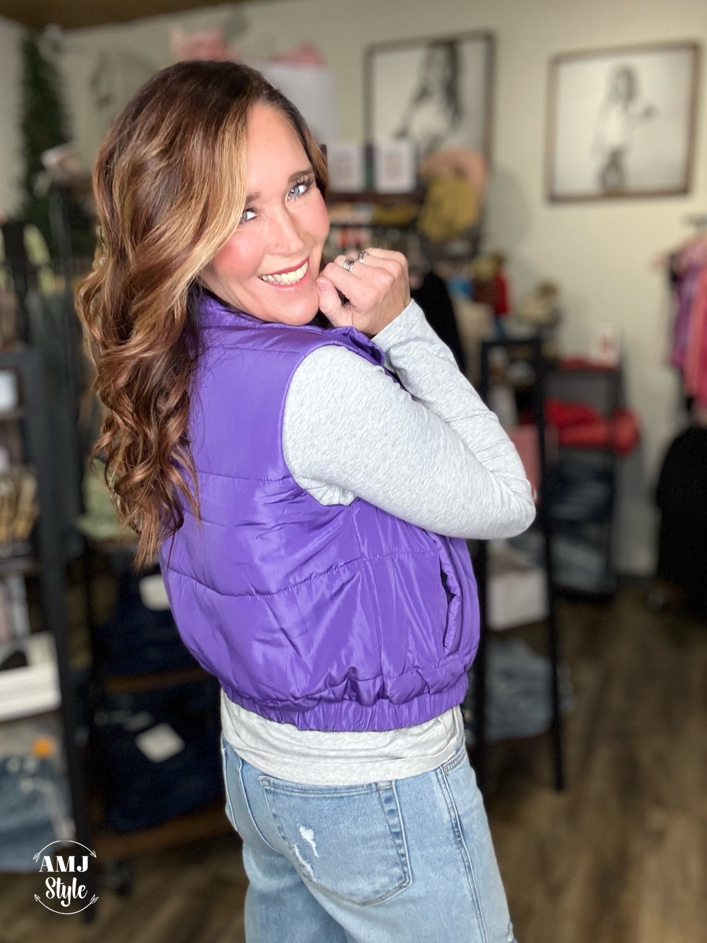Grape Puffer Vest