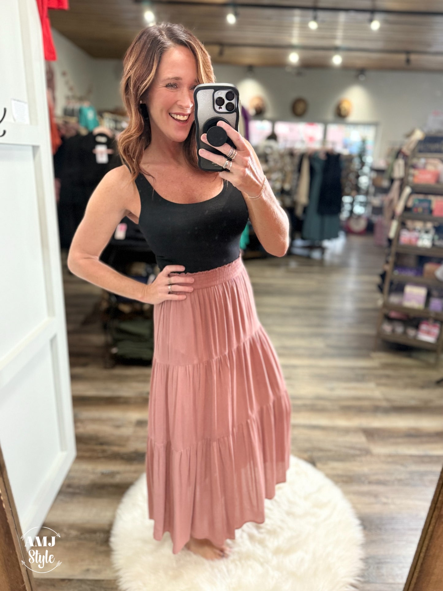Blush Tiered Skirt