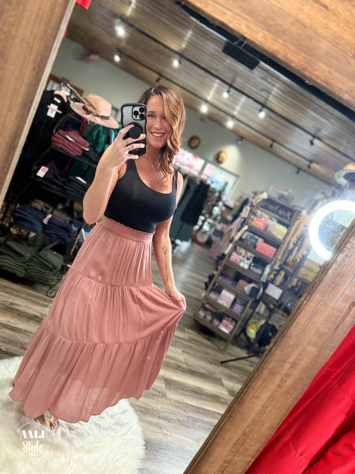 Blush Tiered Skirt