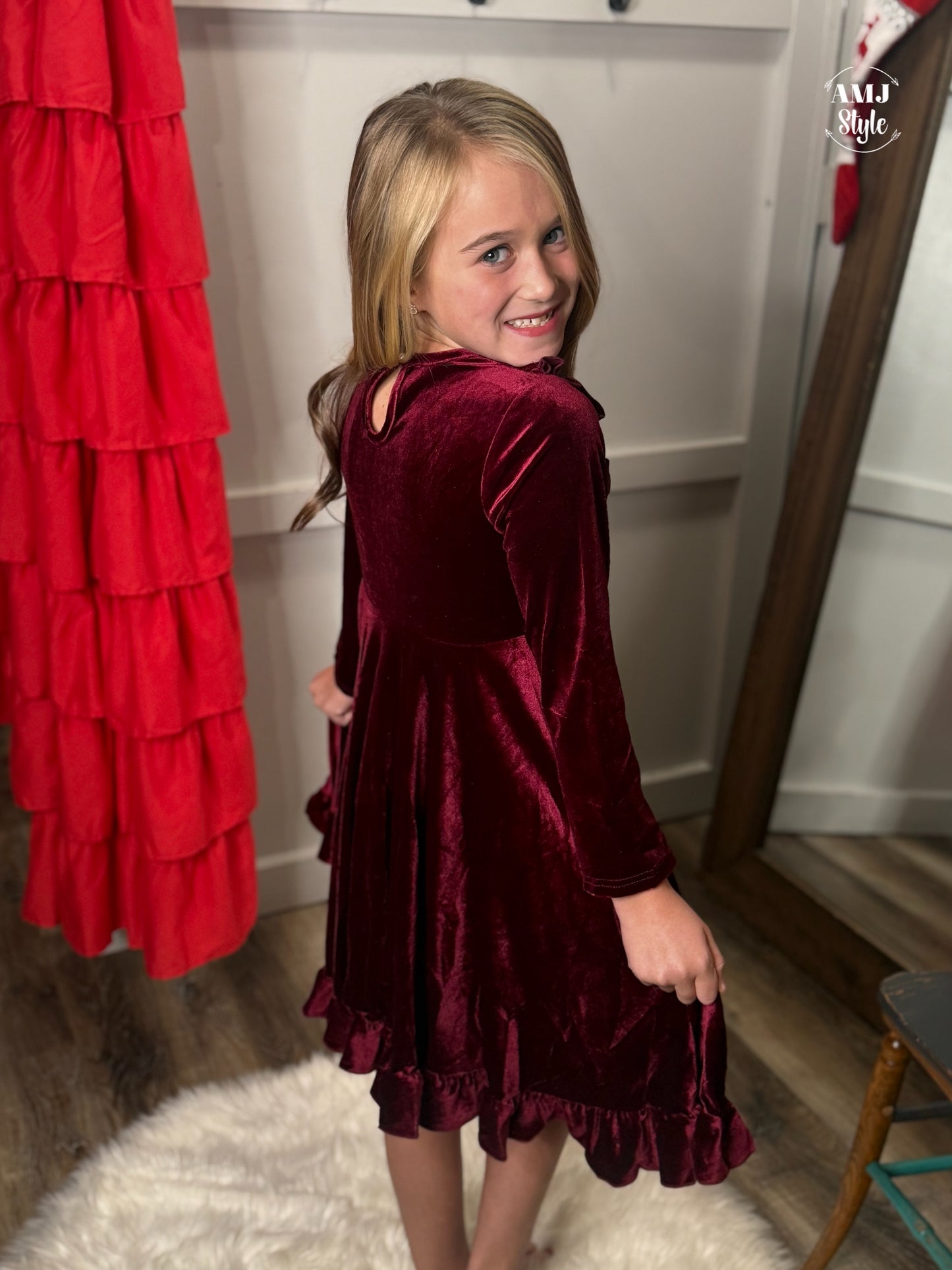 Winterberry Velvet Kiddo Dress