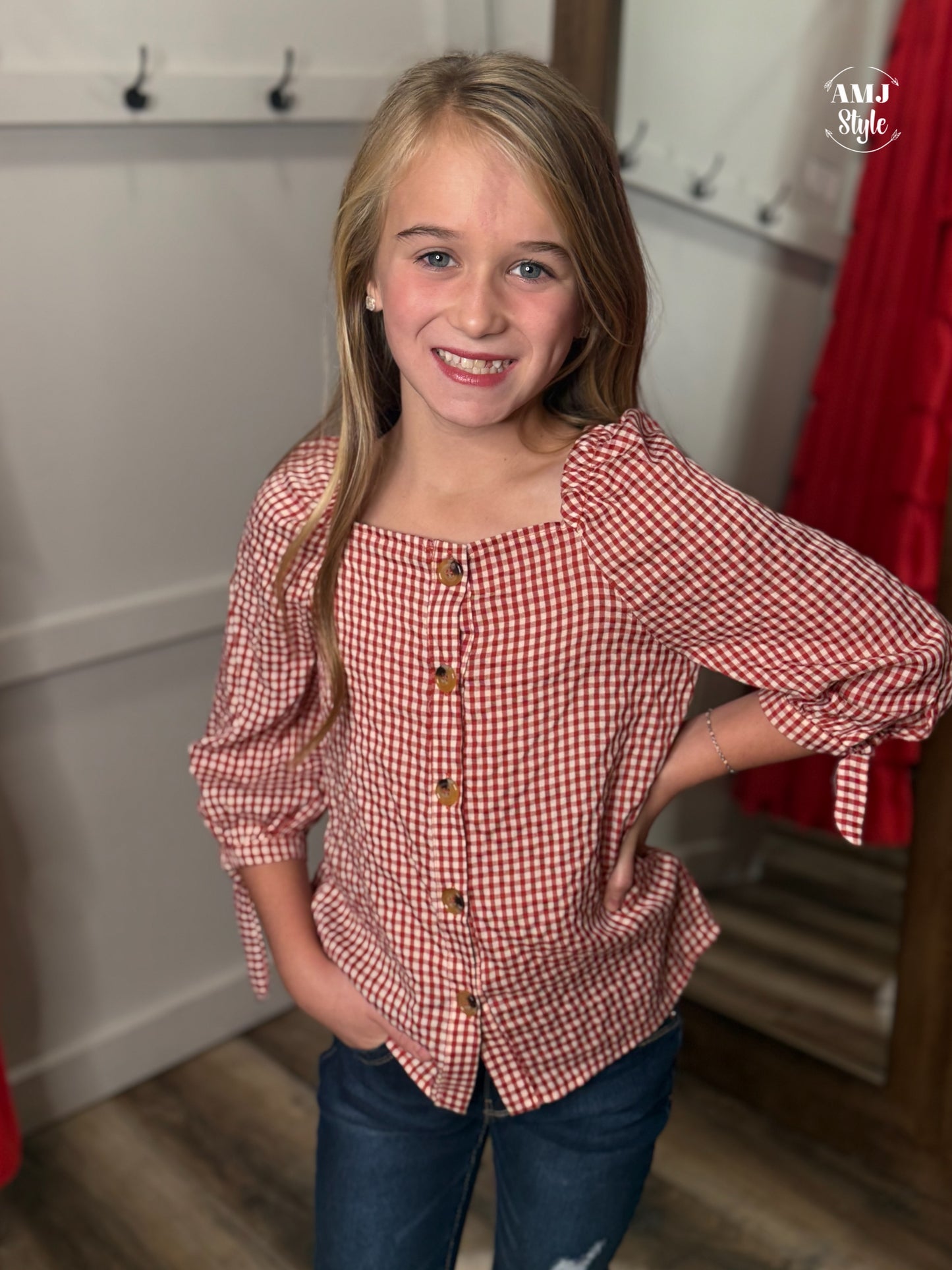 Rowan Checked Kiddo Top