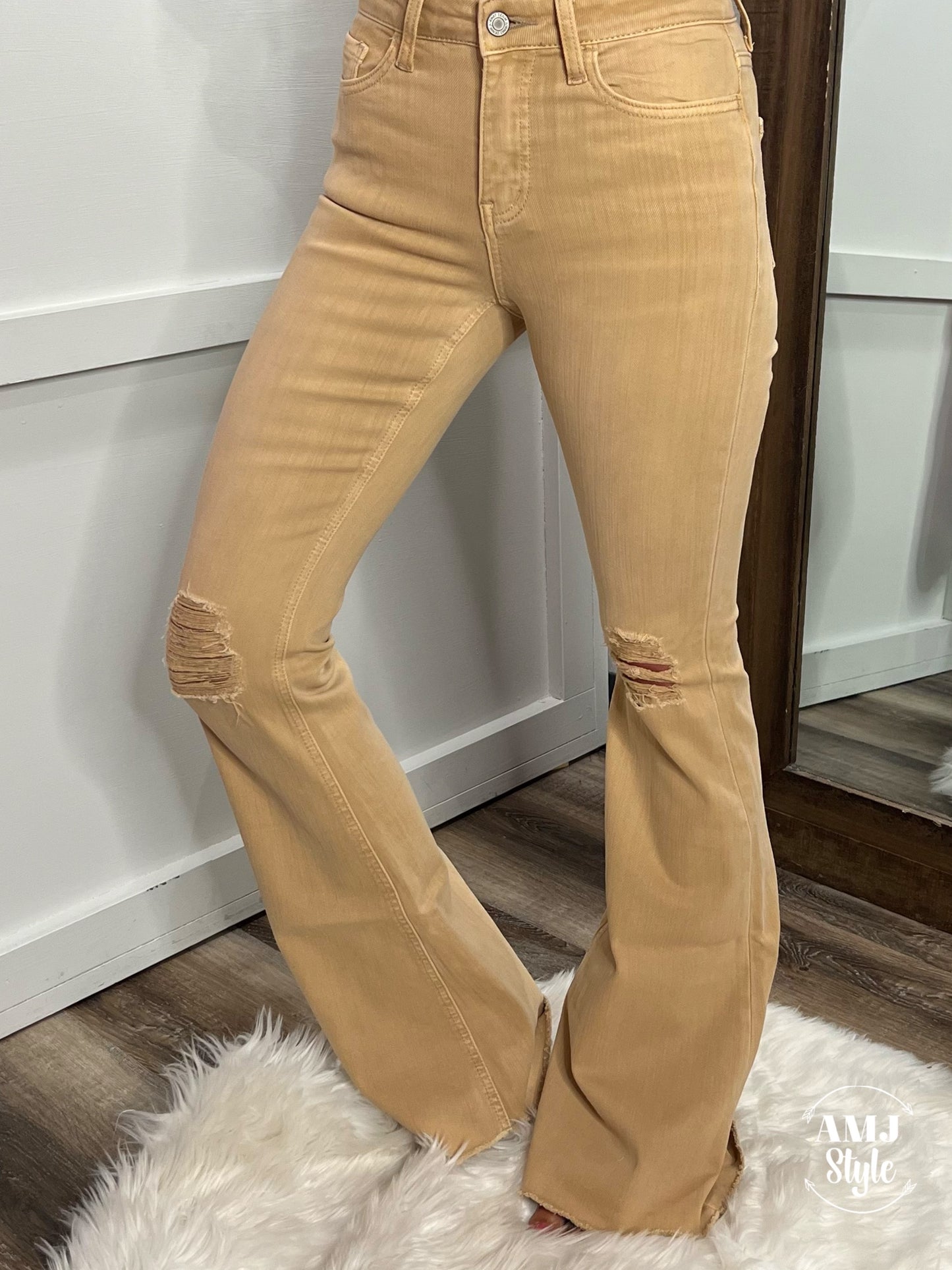 Bella Flare Denim - Smokey Tan