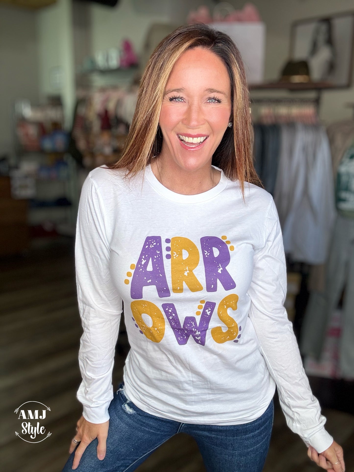 Sketched Adult Arrows Long Sleeve Tee