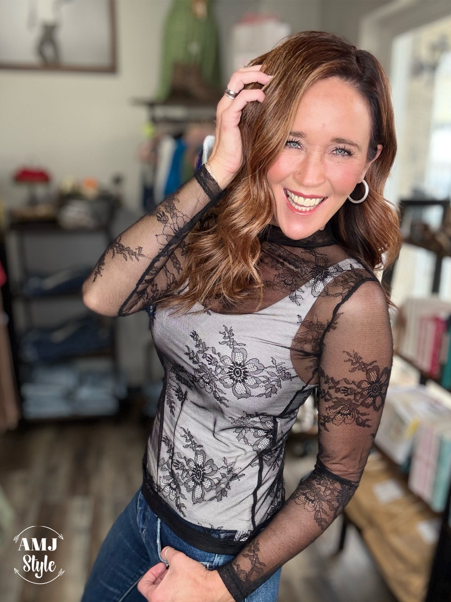 Lincoln Park After Dark Mesh Top