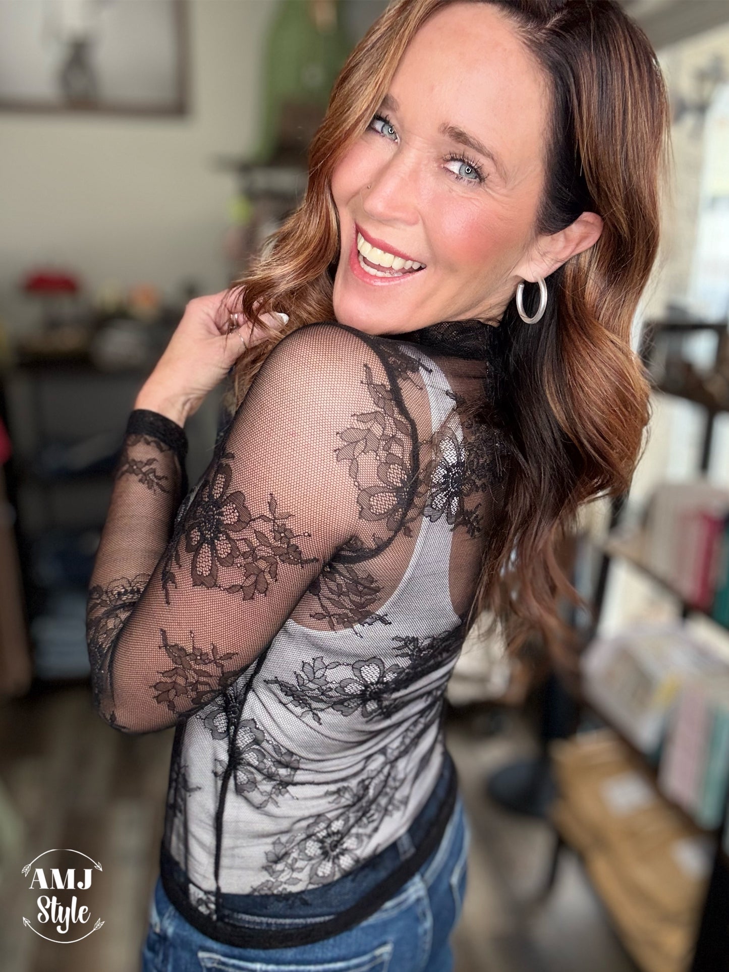 Lincoln Park After Dark Mesh Top