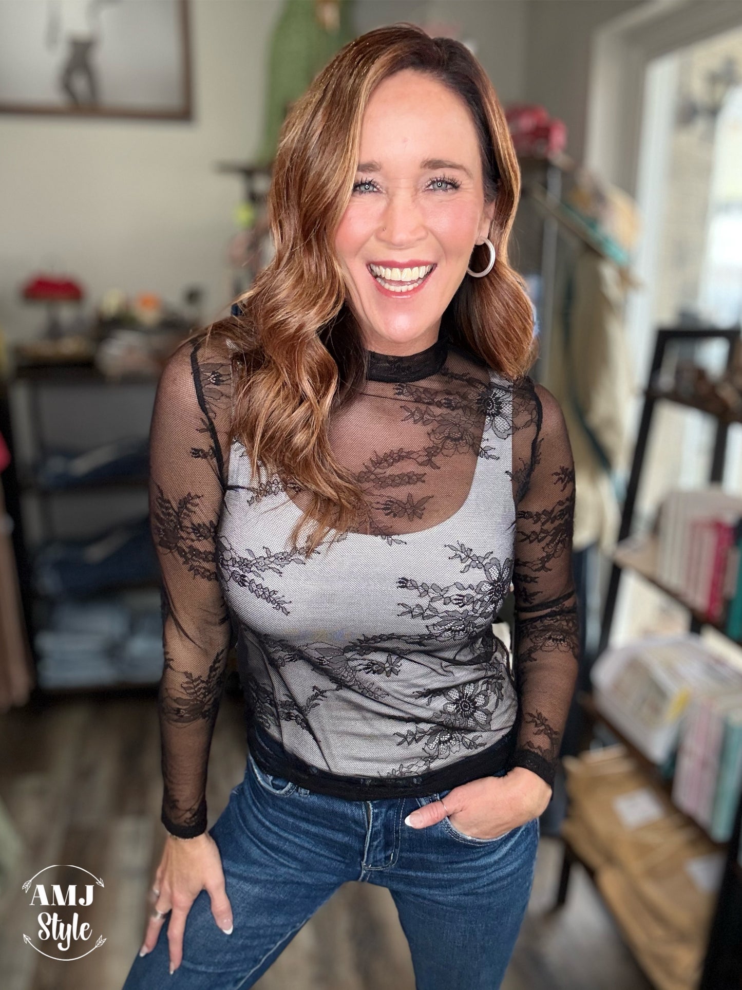Lincoln Park After Dark Mesh Top