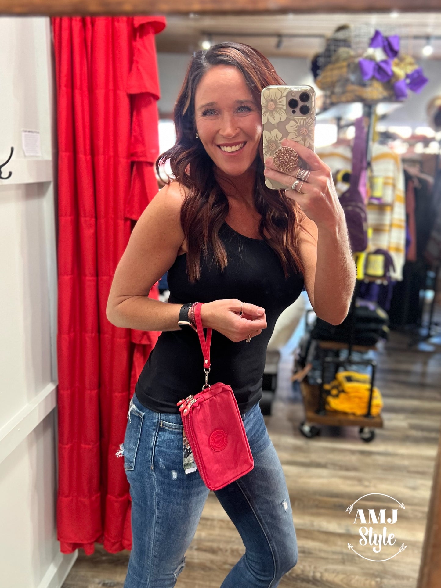 Malibu Wristlet washed nylon three zipper