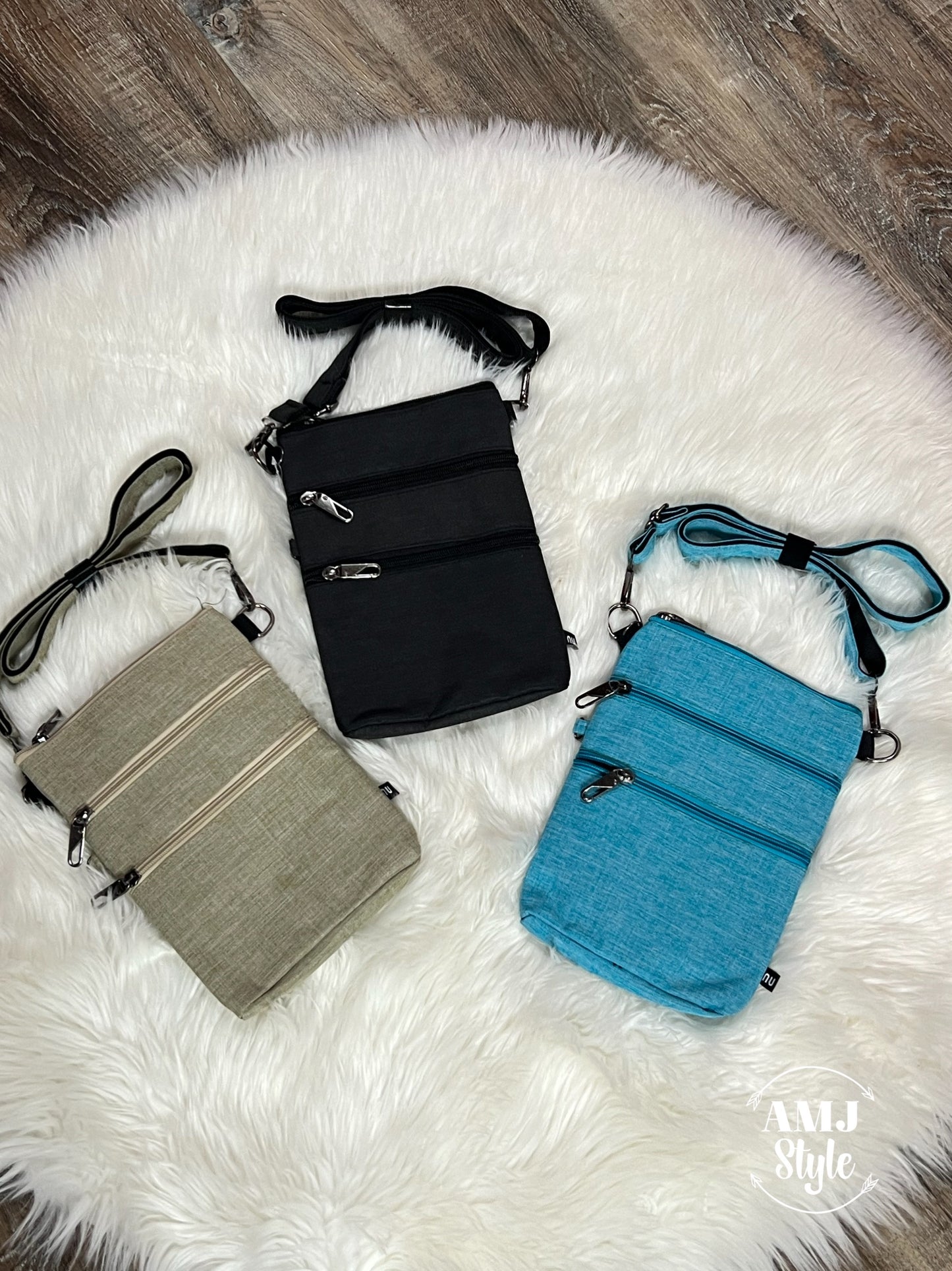 Nupouch Anti-theft 3 Zipper Crossbody