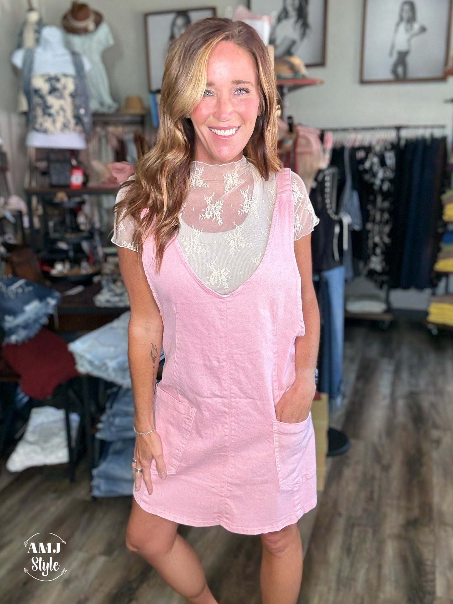 Blush Pink Denim Jumper