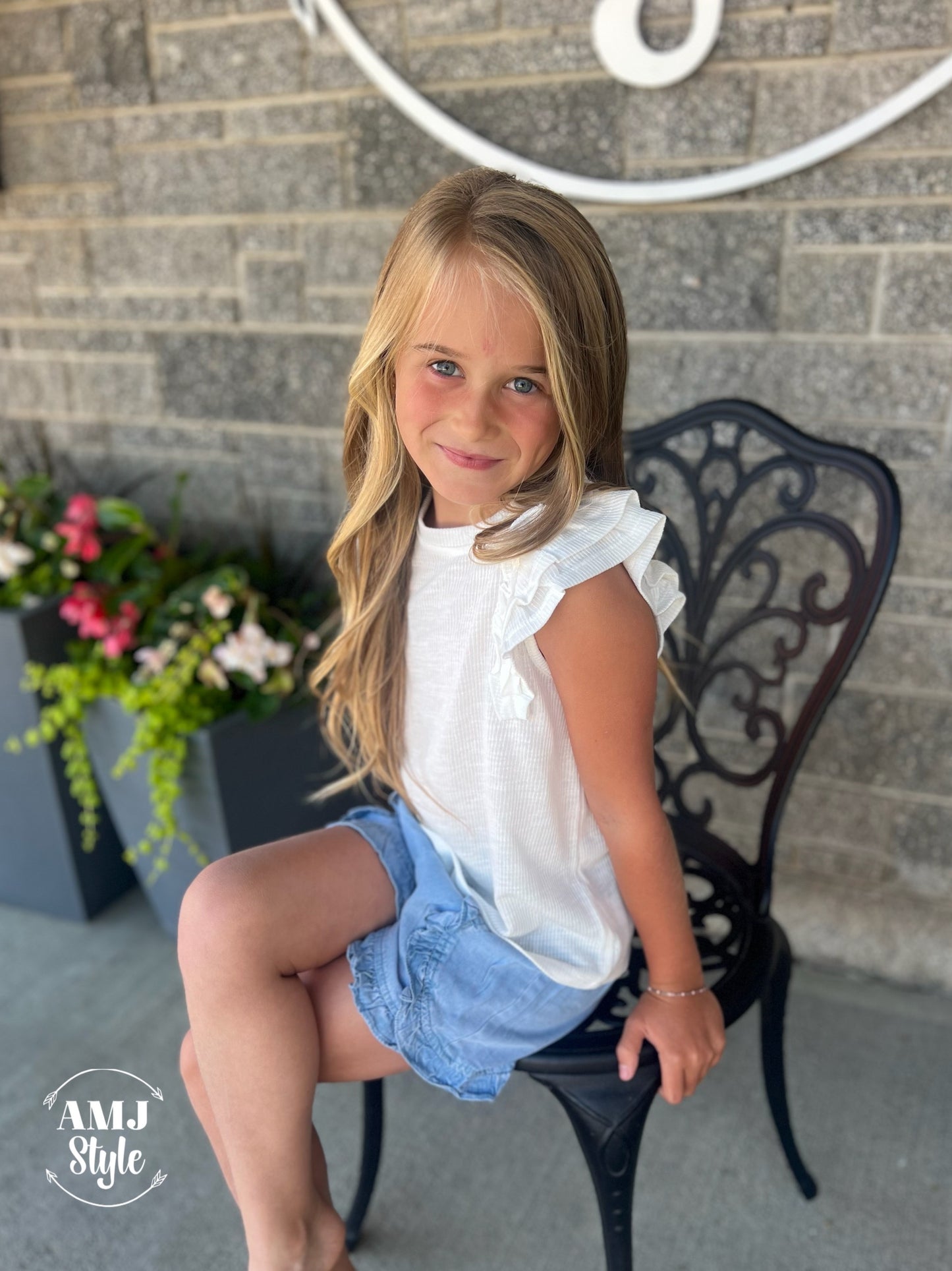 Not so Basic Kiddo Top - White