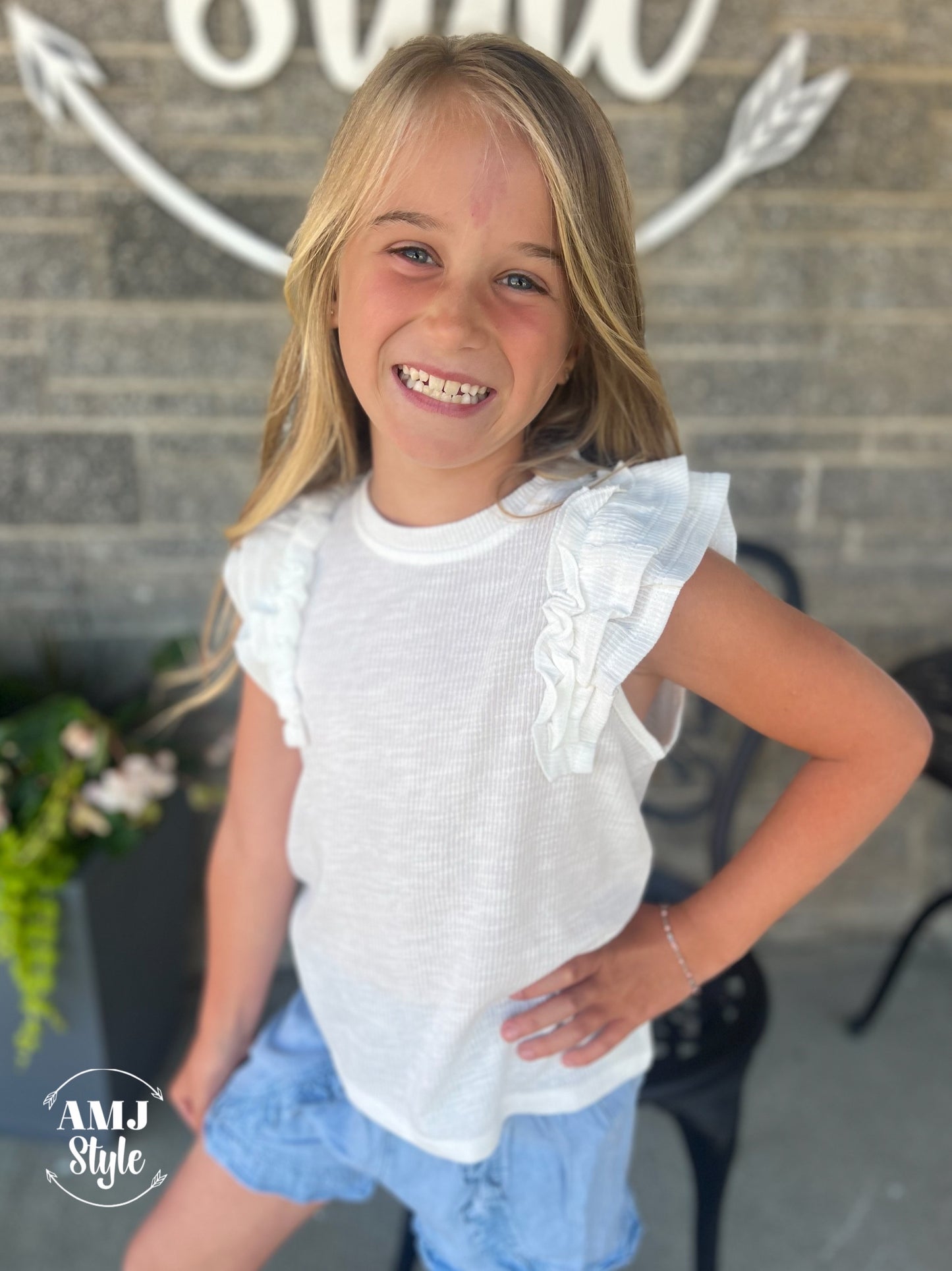 Not so Basic Kiddo Top - White