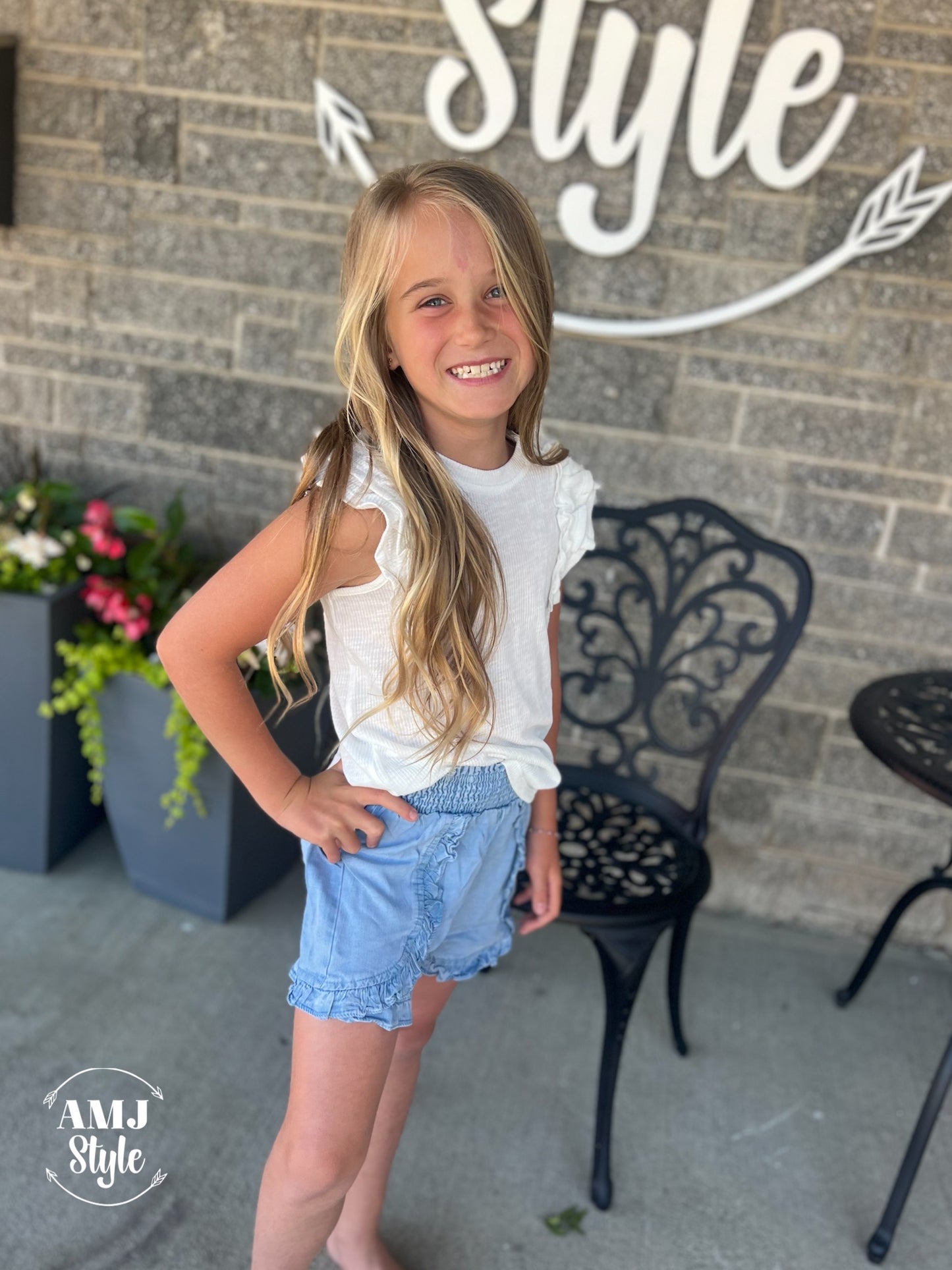 Not so Basic Kiddo Top - White