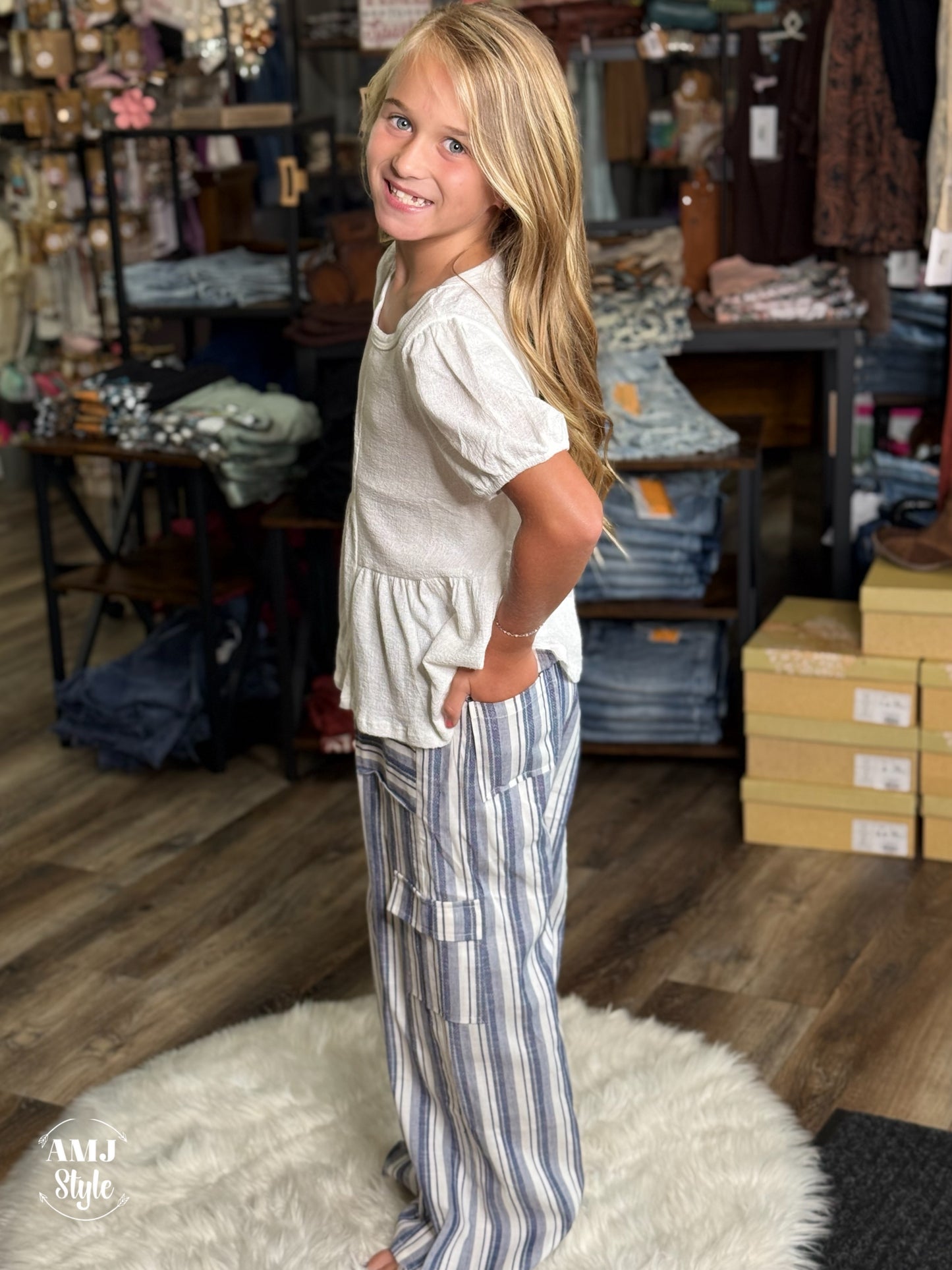 Indigo Stripe Kiddo Pants