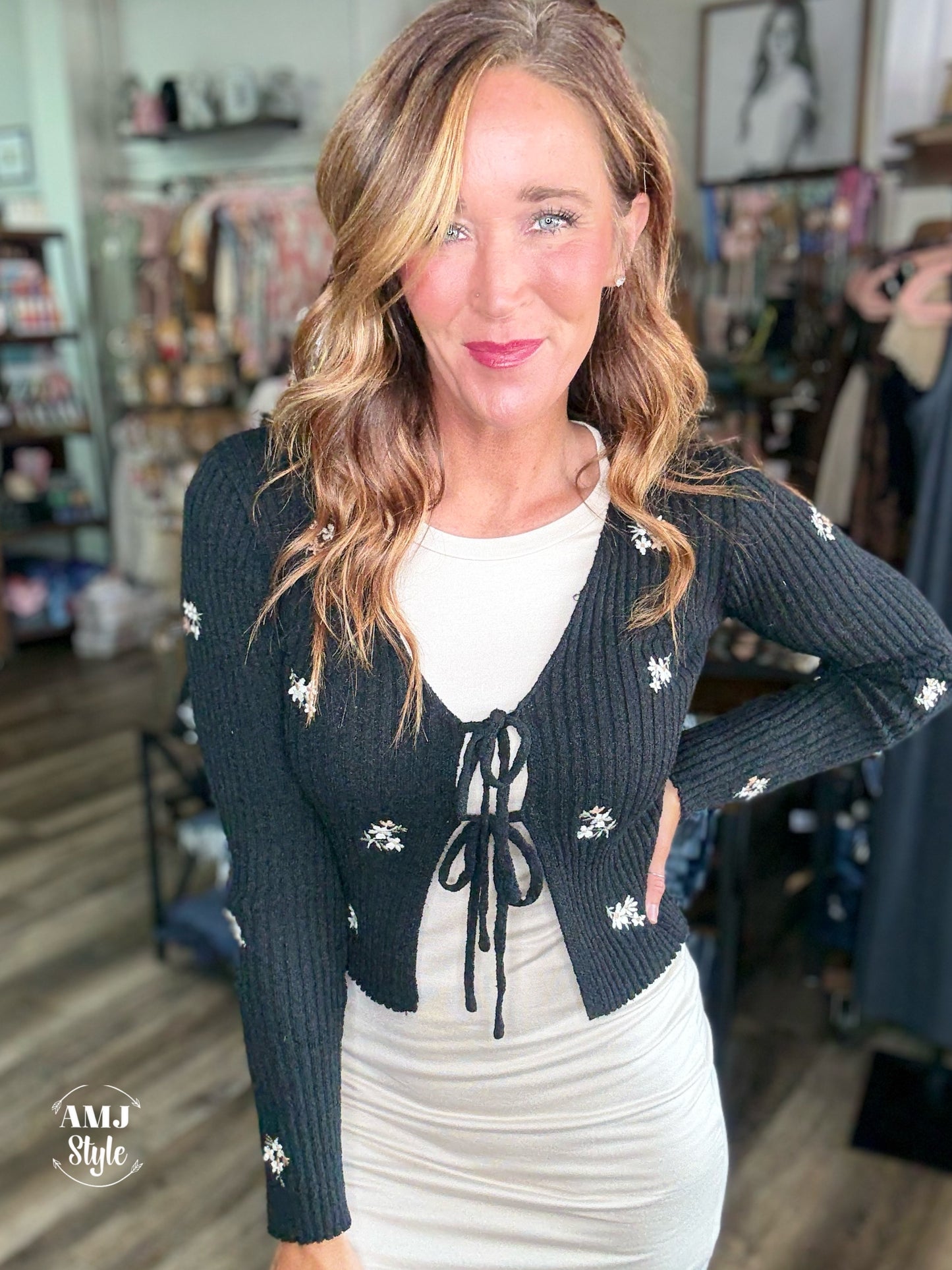 Garden Bloom Tie Sweater