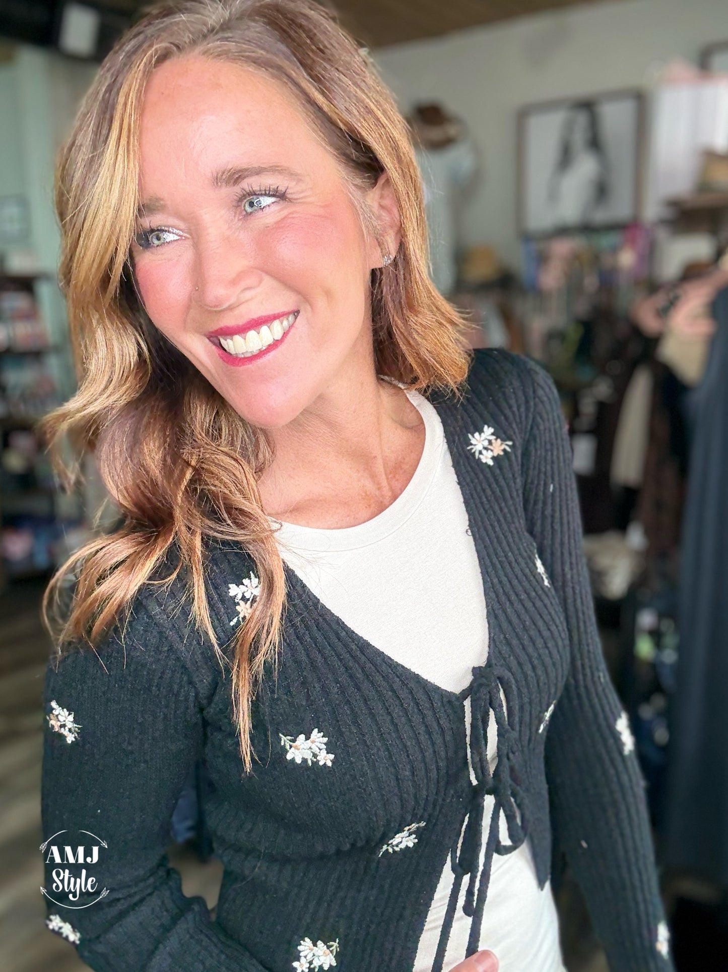 Garden Bloom Tie Sweater
