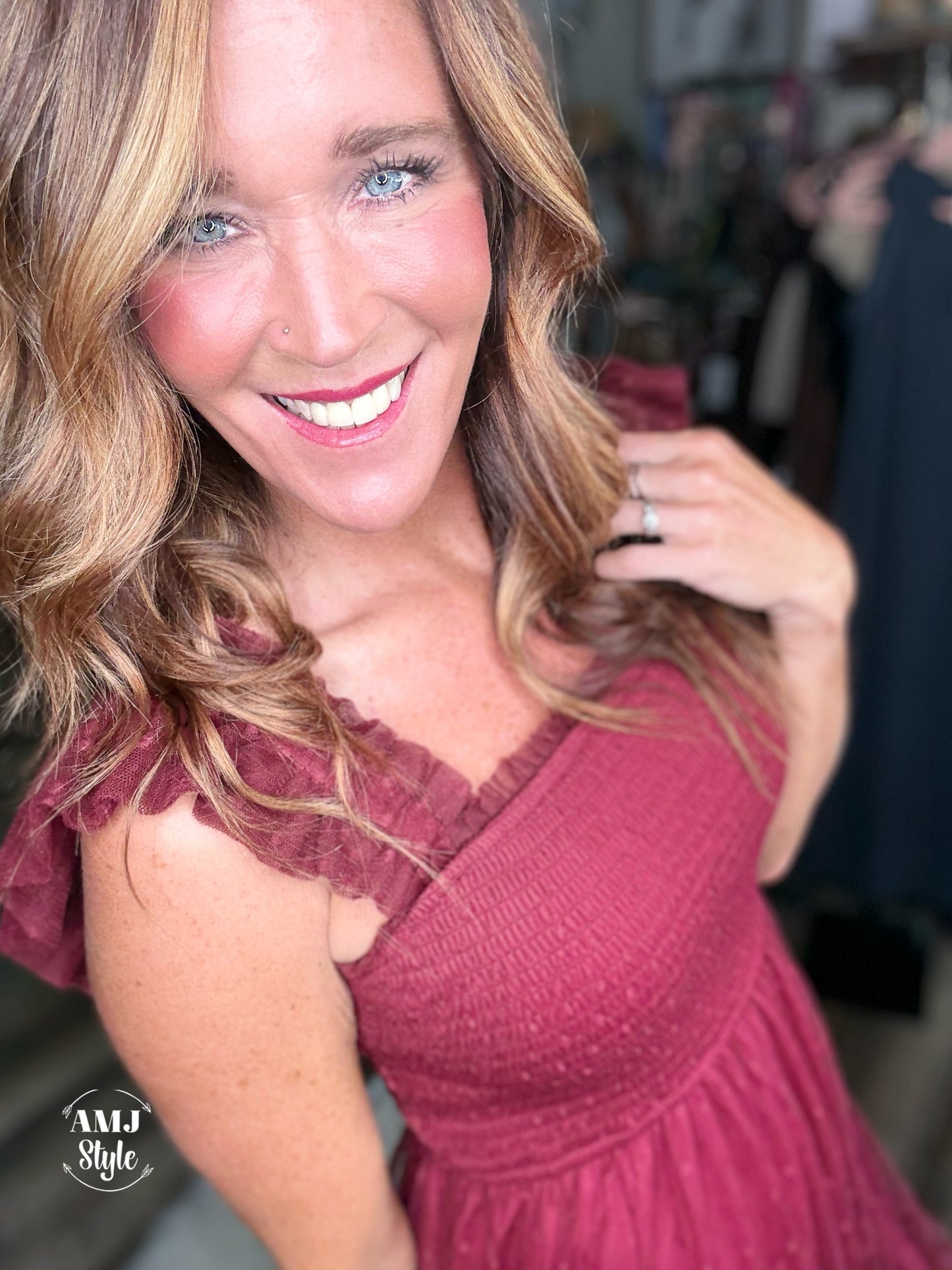 Vibrant Rose Maxi Dress