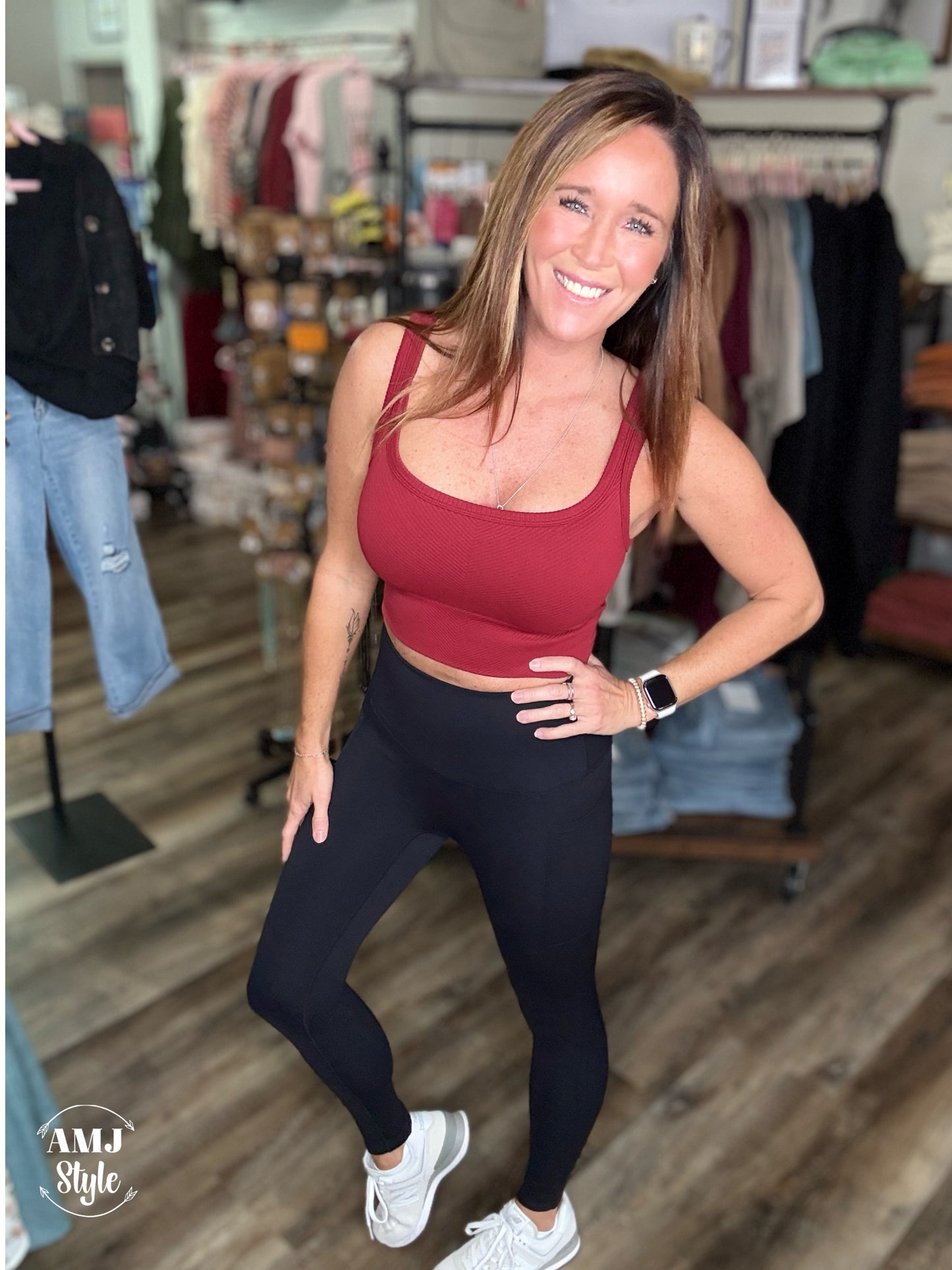 Palmer Pocketed Suck & Tuck Leggings - Black