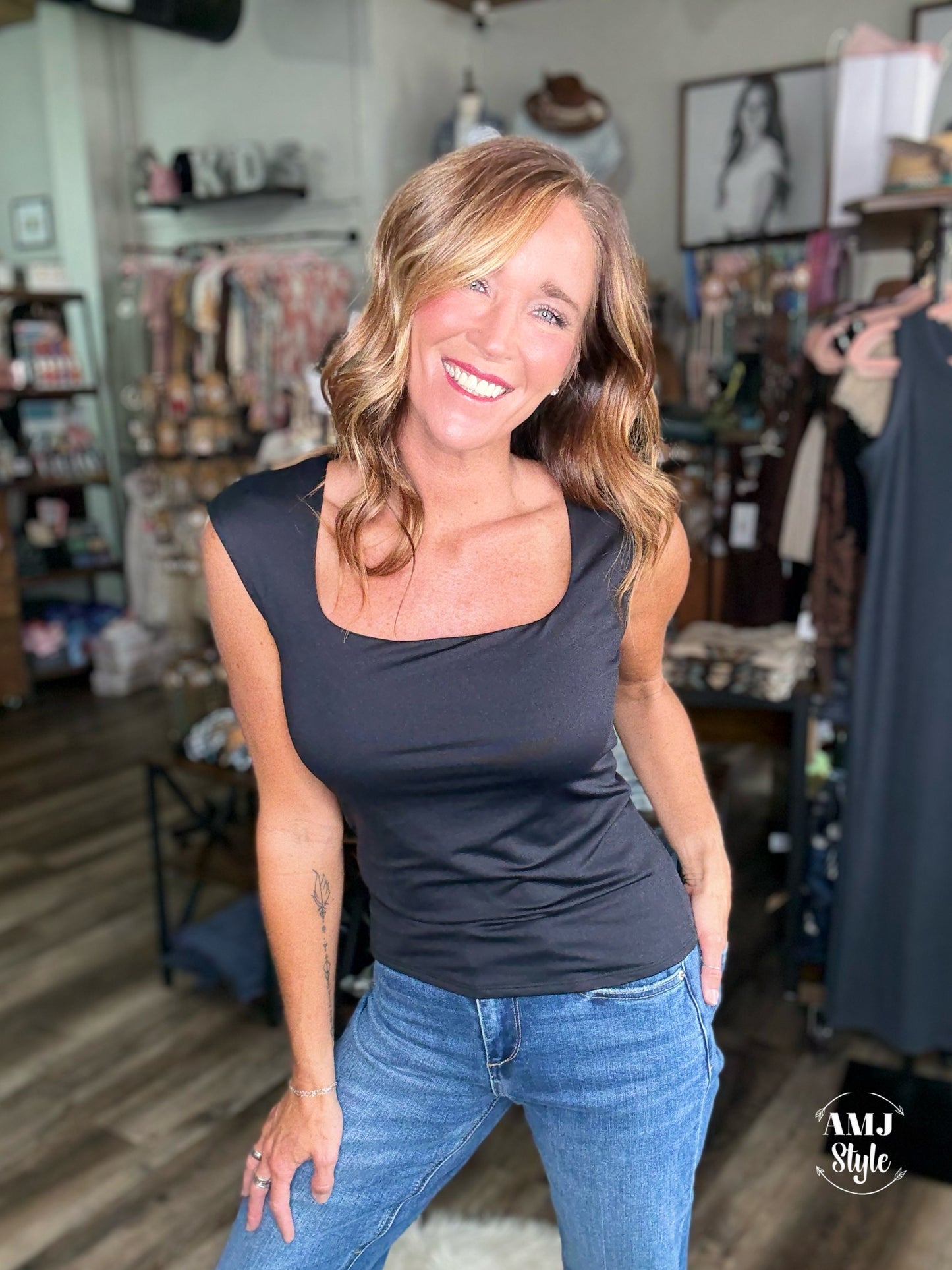 Butter Knit Sleeveless Top - Black