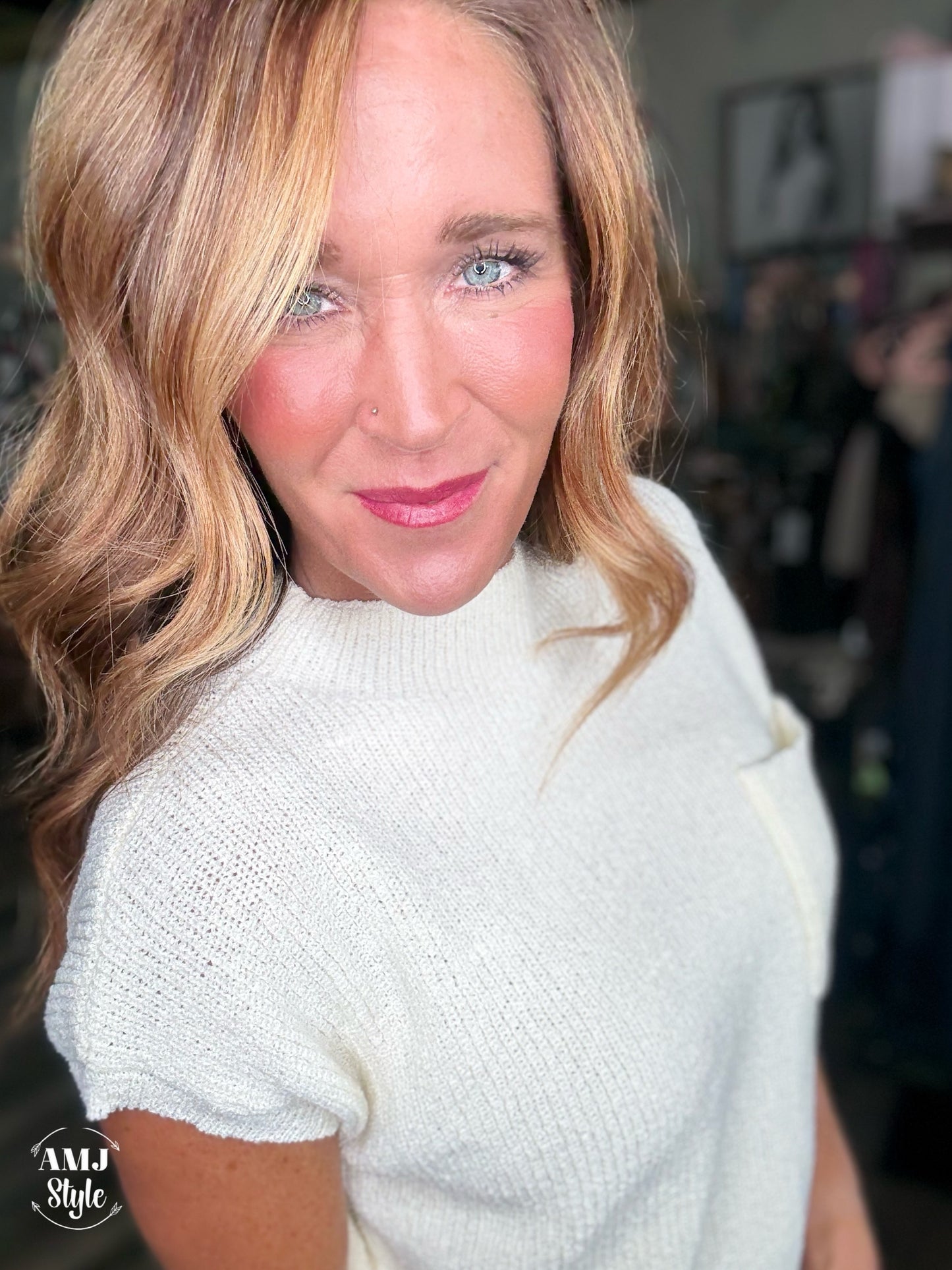 Knitted Hug Sweater Top - Ivory