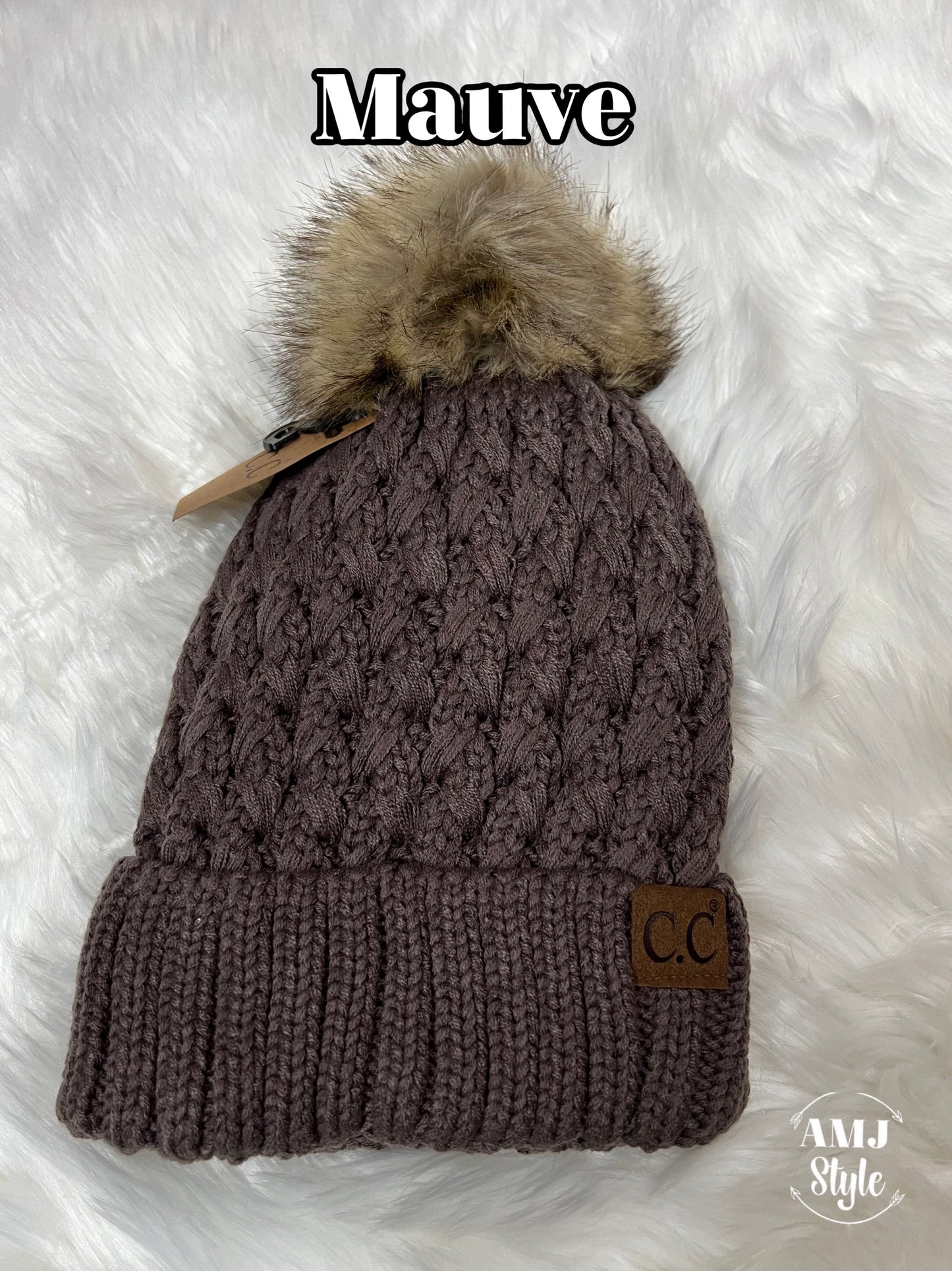 Cozy Cable Knit Pom Beanie