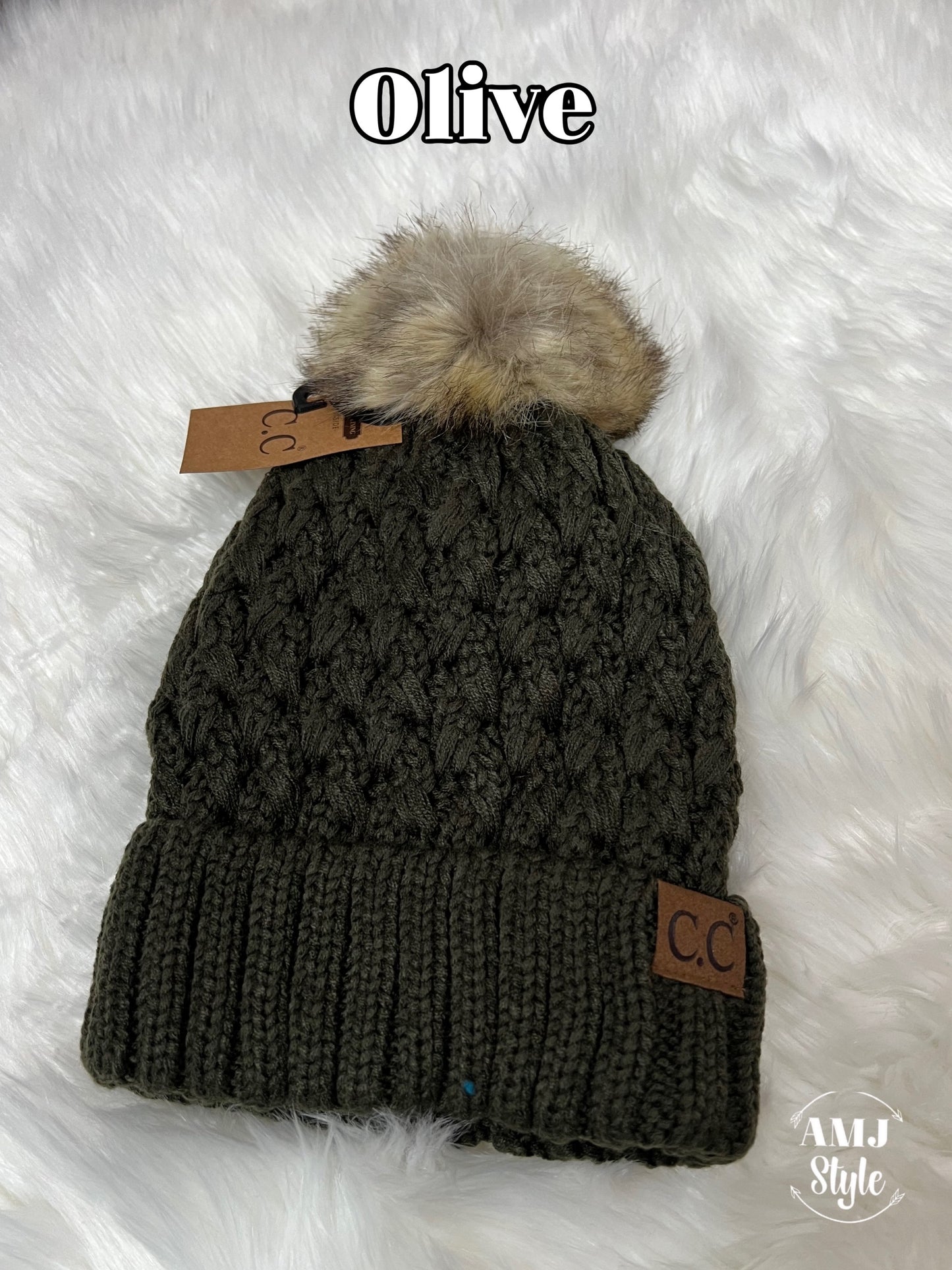 Cozy Cable Knit Pom Beanie