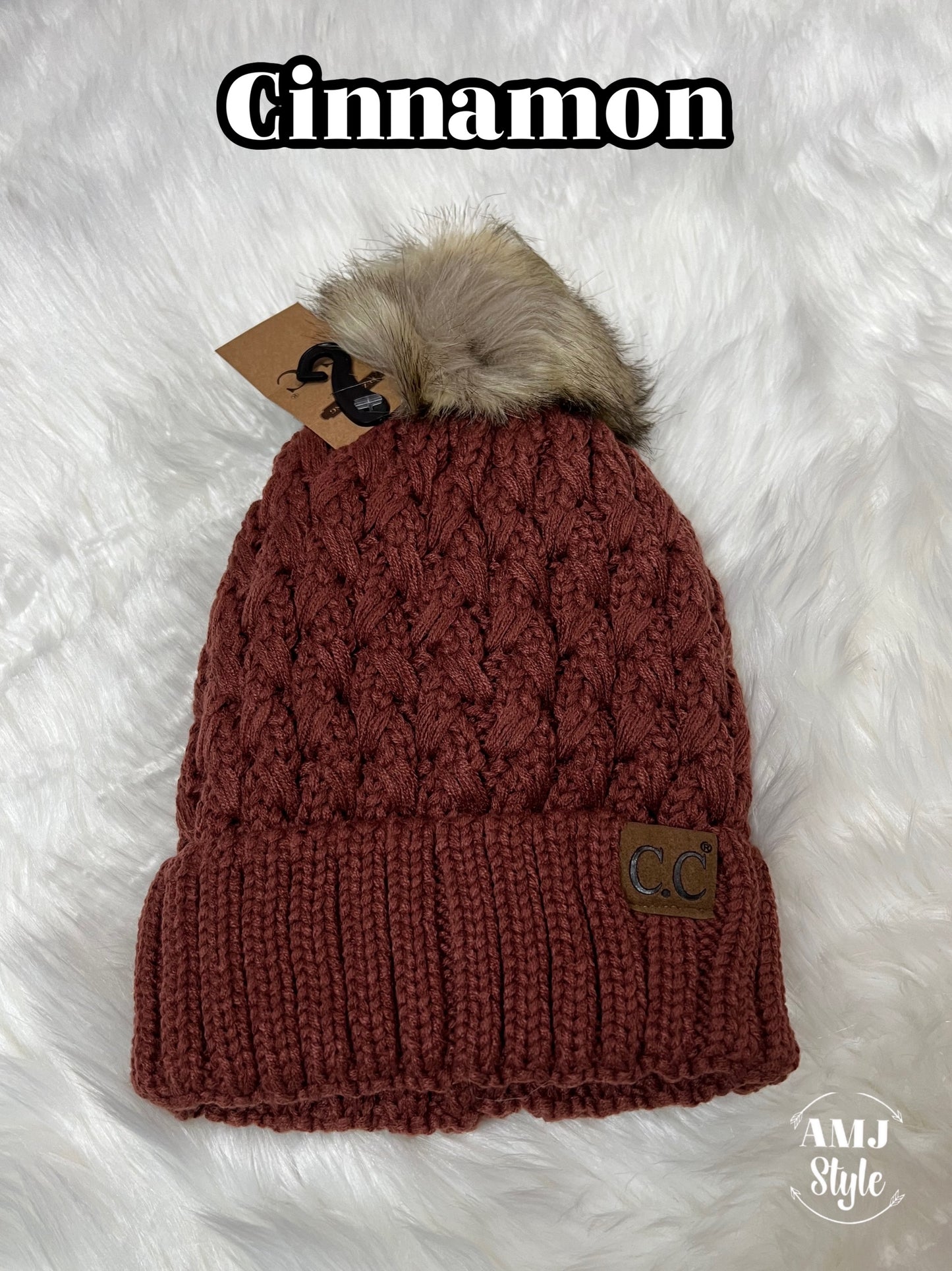 Cozy Cable Knit Pom Beanie