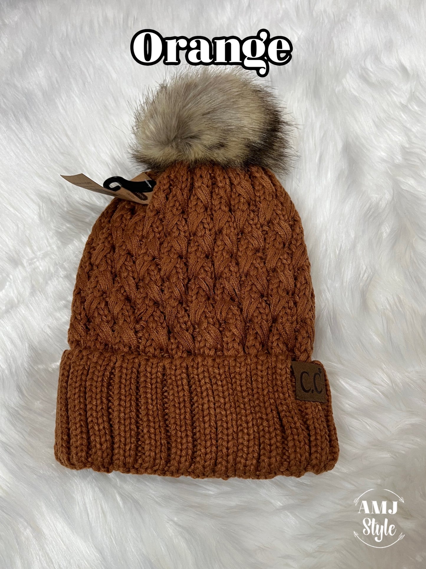 Cozy Cable Knit Pom Beanie