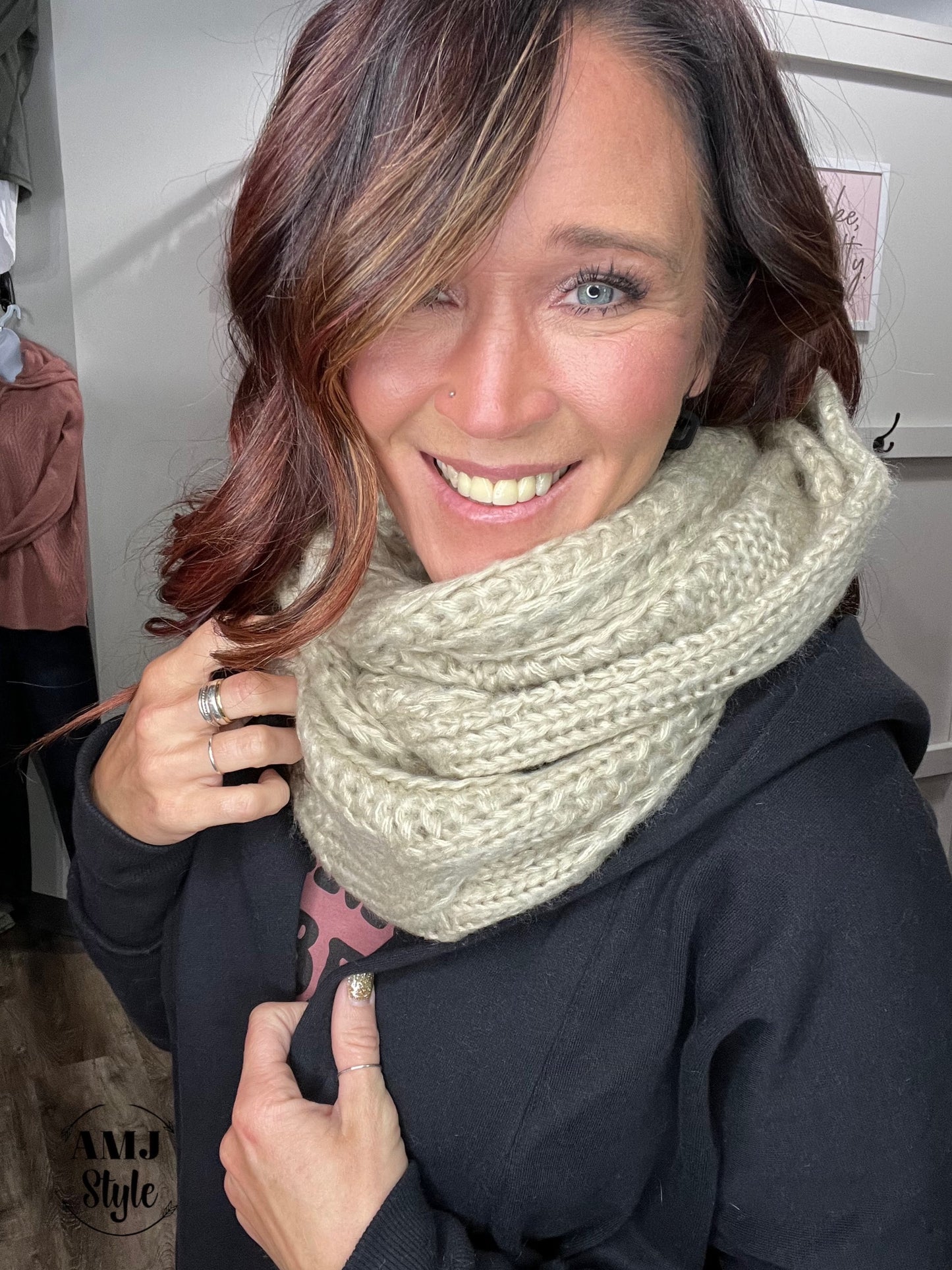 Cable Knit Infinity Scarf