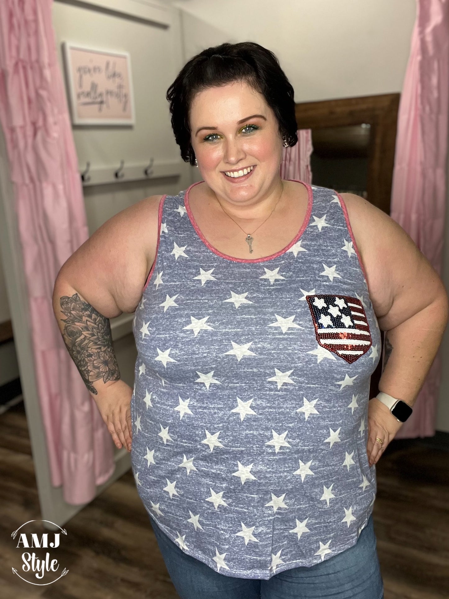 All American Sparkle Pocket Tank