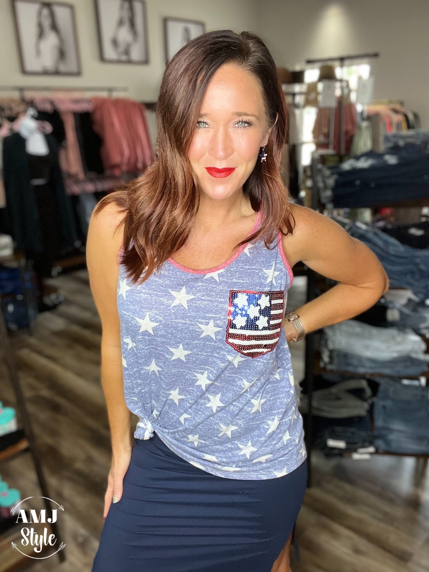 All American Sparkle Pocket Tank