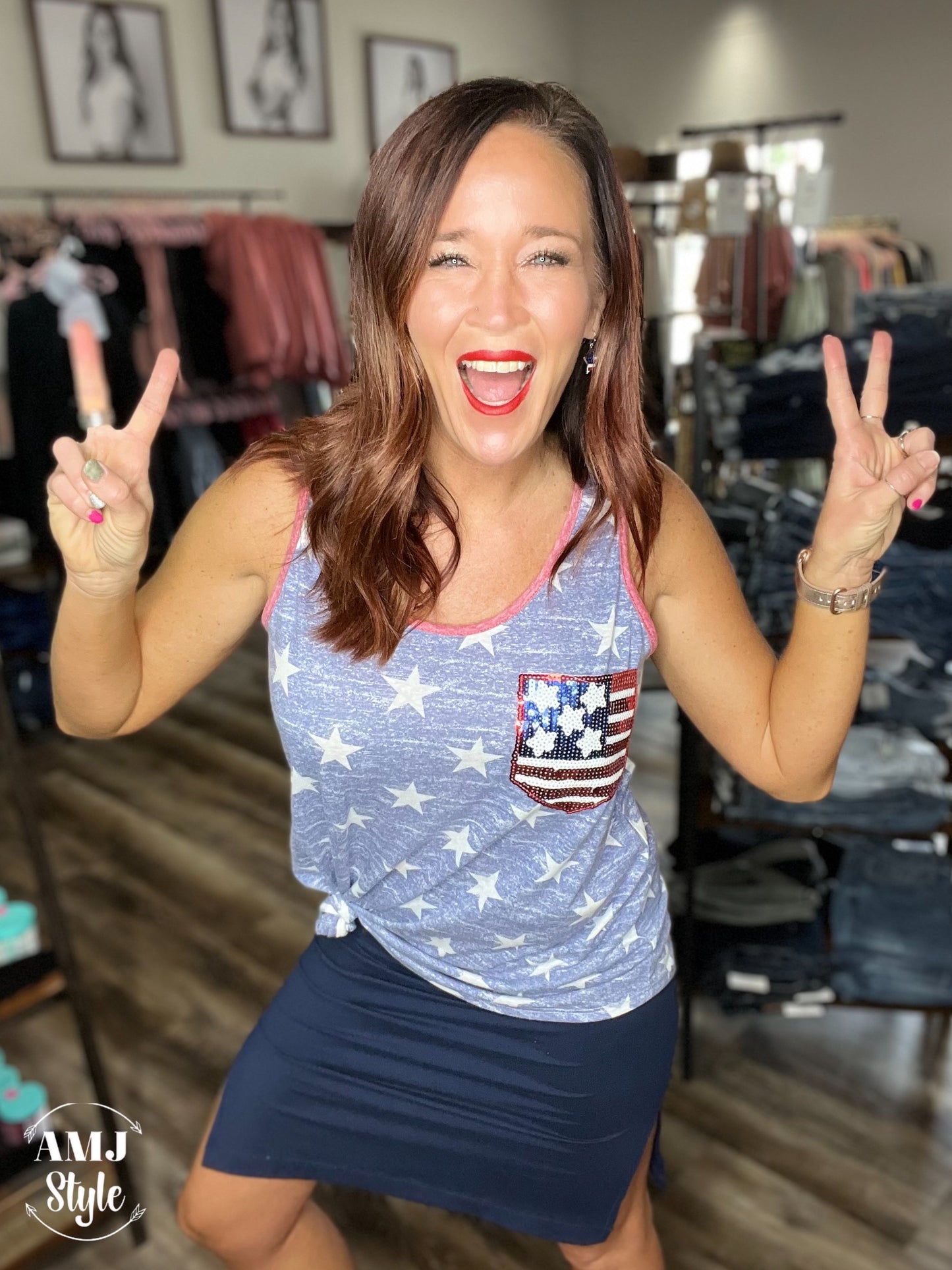 All American Sparkle Pocket Tank