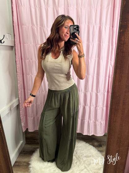 Cascading Pants - Olive
