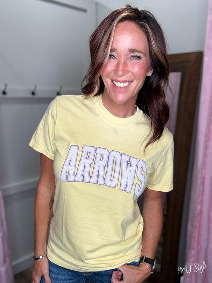 Arrows Game Day Tee - Yellow Polka Dot