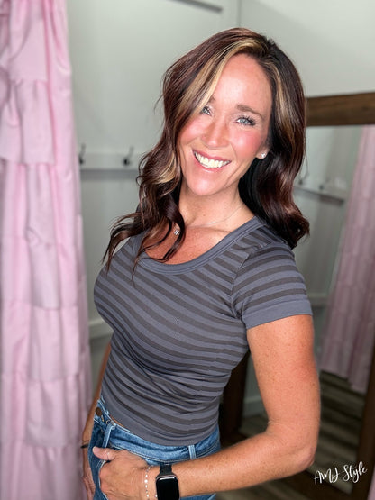 It Girl Top - Gunmetal