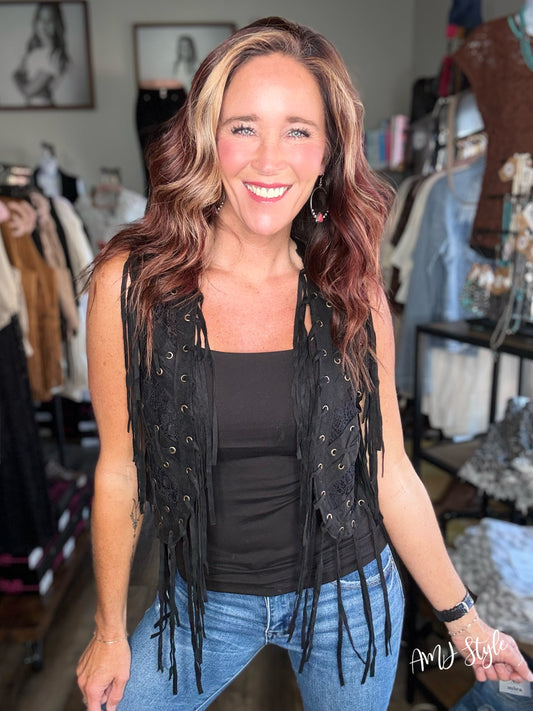 Boho Blaze Lace Vest