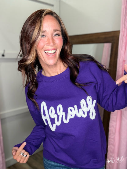 Arrows Chenille Yarn Sweatshirt