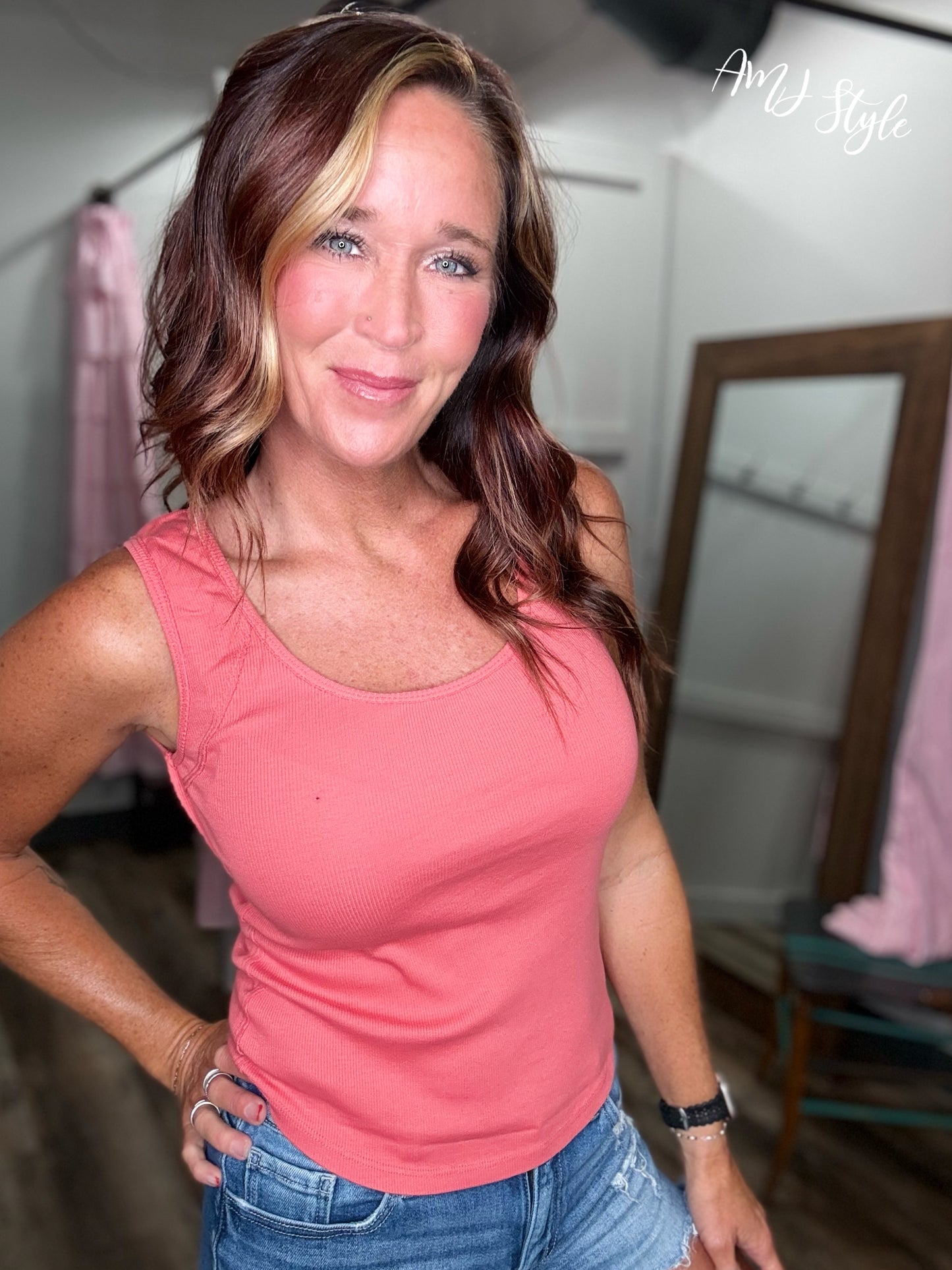 Happy Hues Tank - Coral