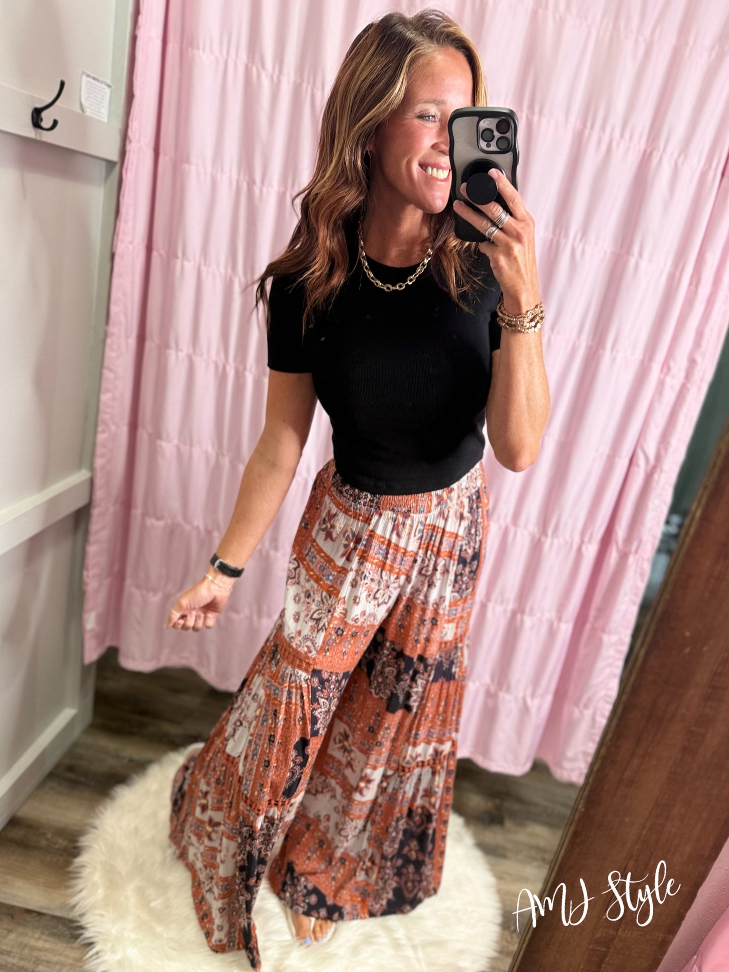 Cascading Floral Pants - Rustic