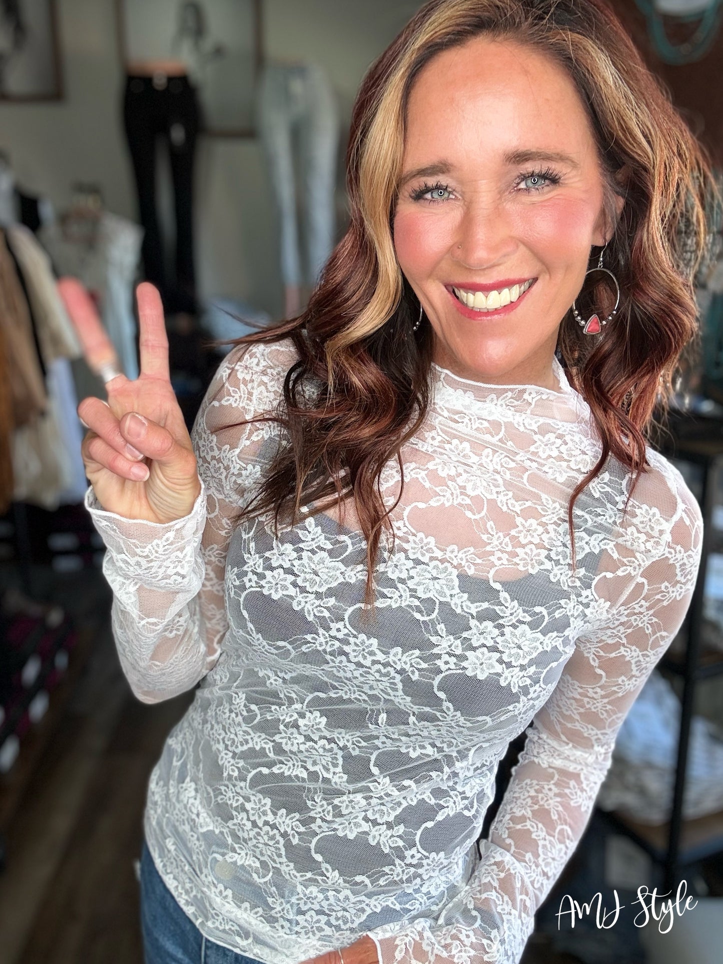 Floral Mesh Long Sleeve