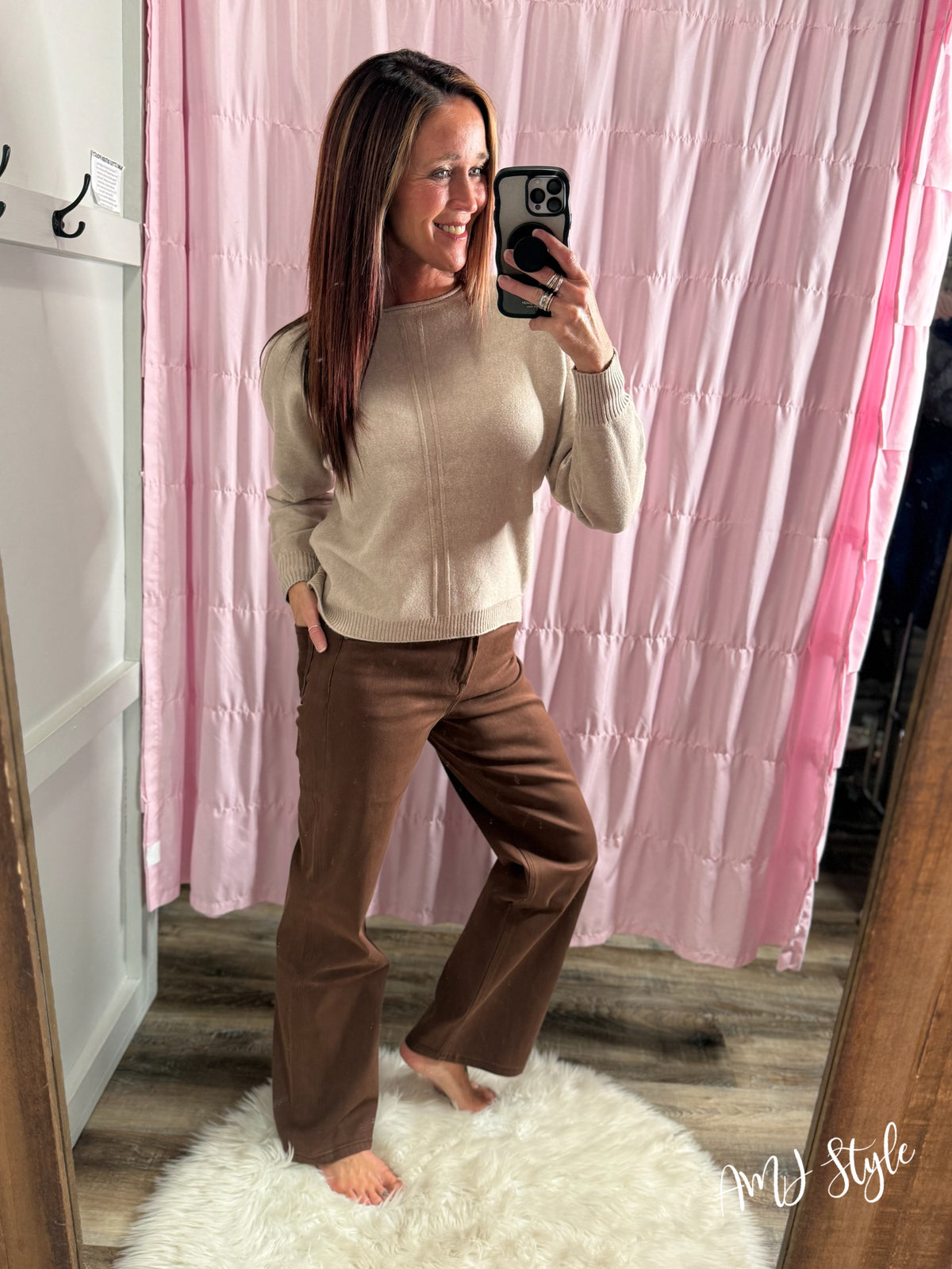 Mocha Wide Leg Denim
