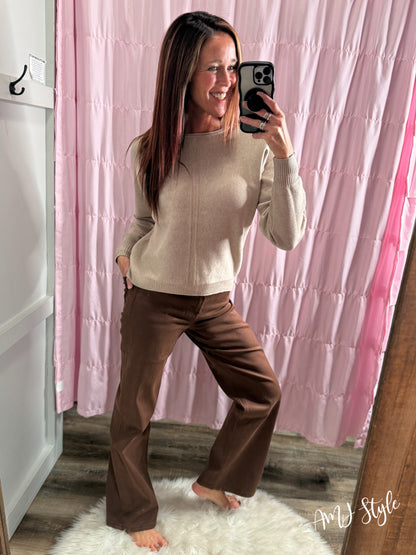 Mocha Wide Leg Denim
