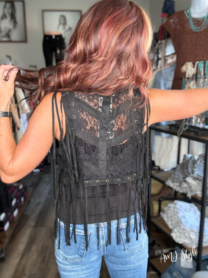 Boho Blaze Lace Vest