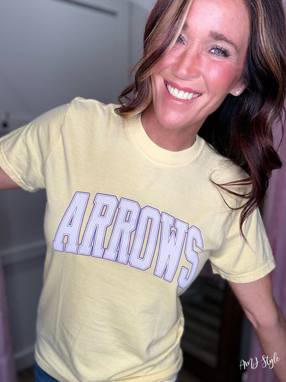 Arrows Game Day Tee - Yellow Polka Dot