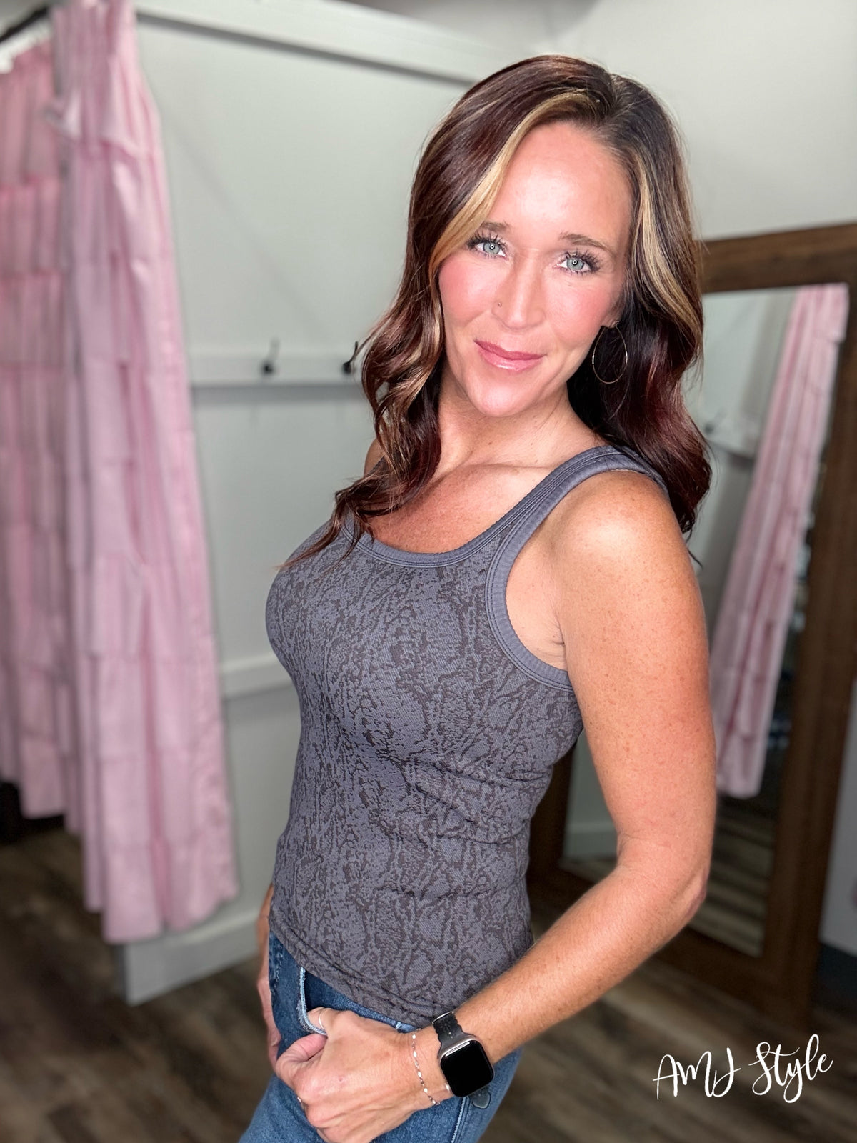 Rebel Chic Tank - Gunmetal