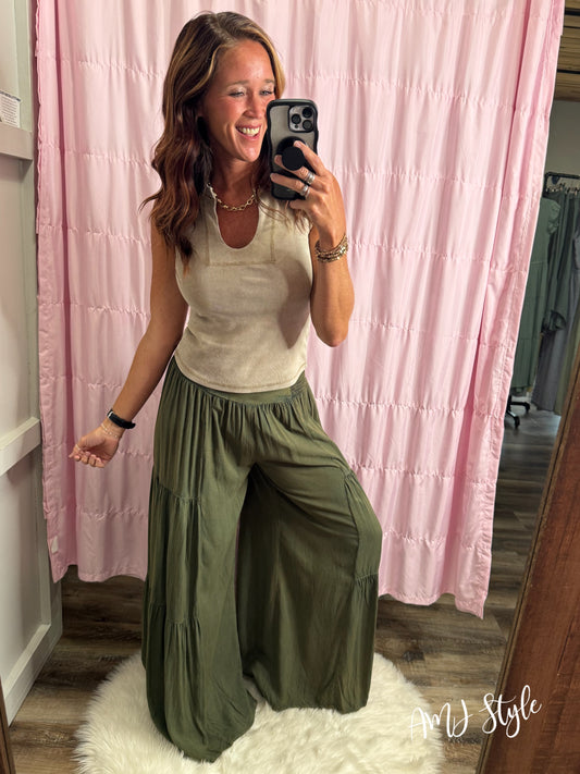 Cascading Pants - Olive
