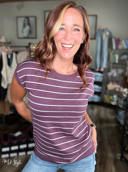 Berry Bold Stripe Top